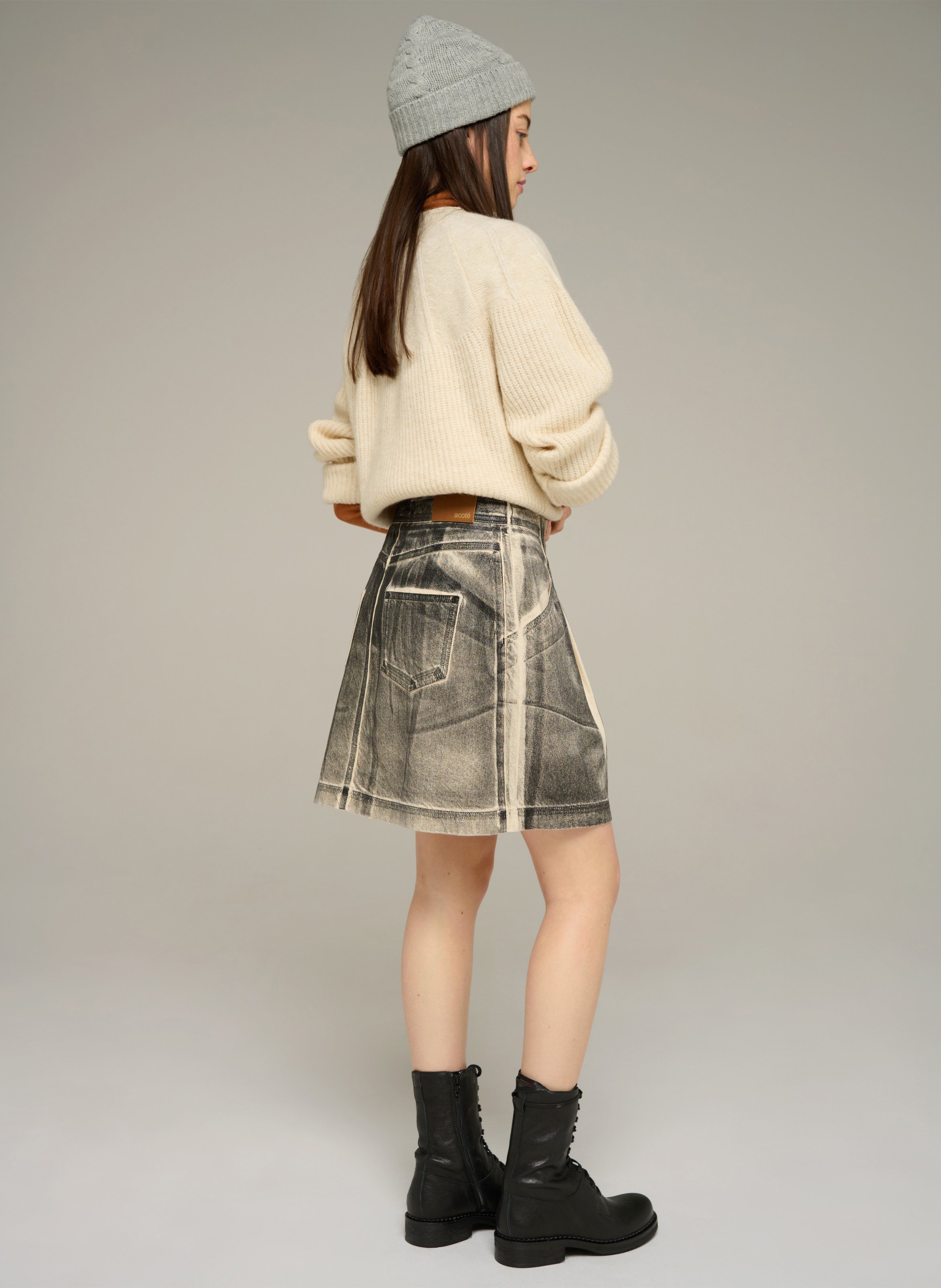 Short flared skirt COTELAC ACOTE Black