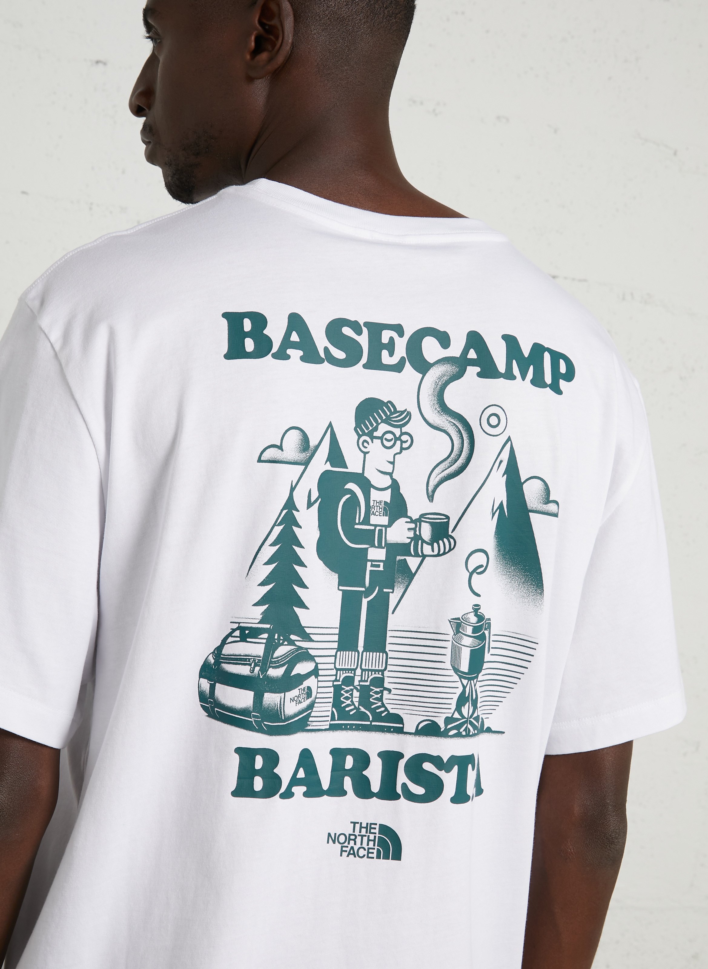 Kurzarm T-Shirt mit Baumwolldruck THE NORTH FACE Weiss