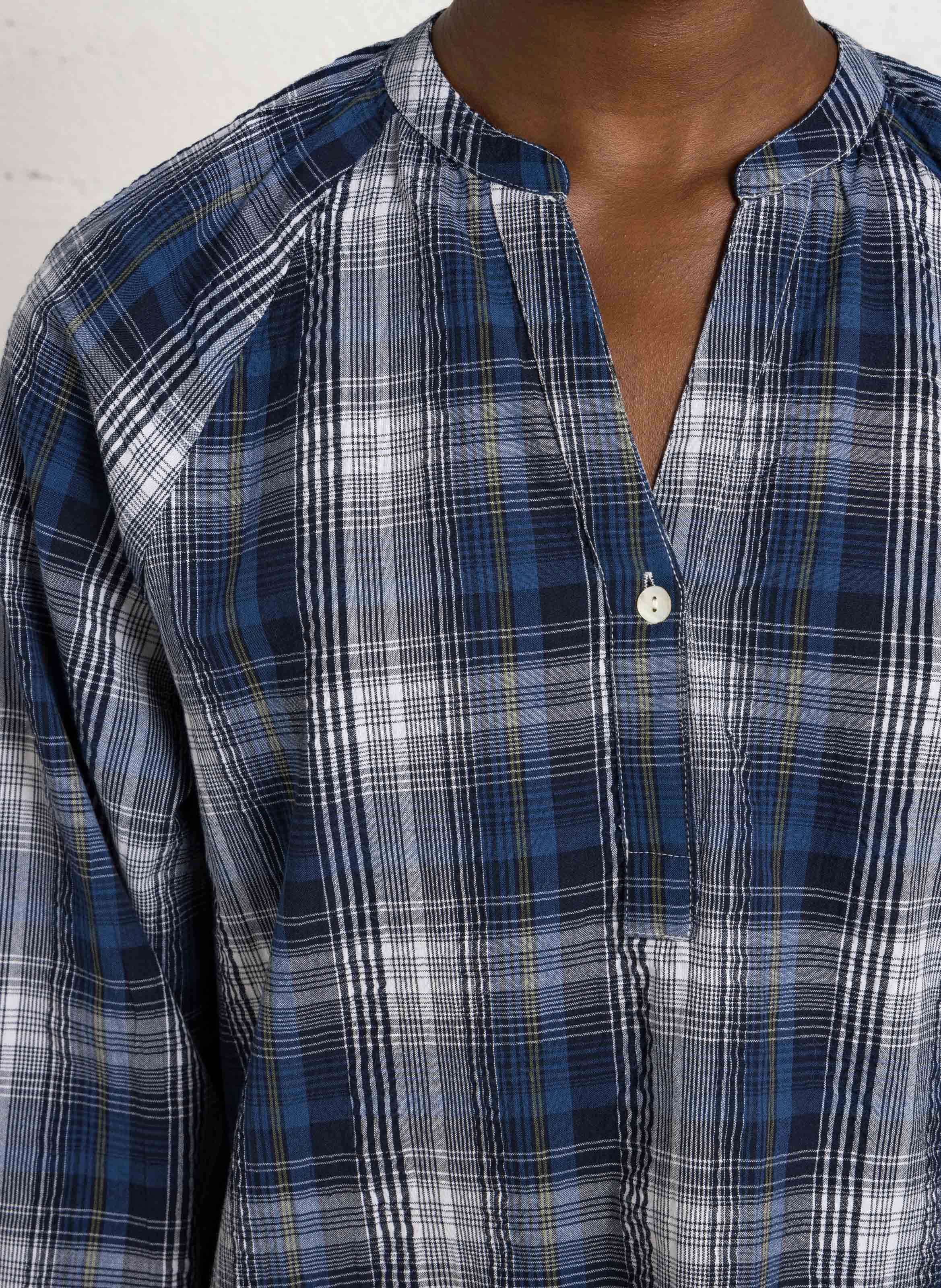 Checked cotton blouse NICE THINGS Blue