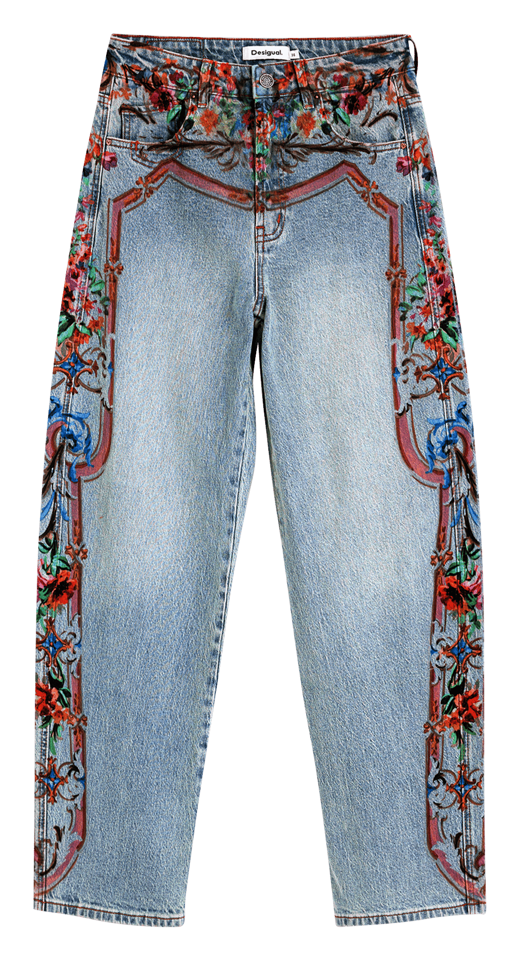 Jean large en coton mélangé DESIGUAL Bleu