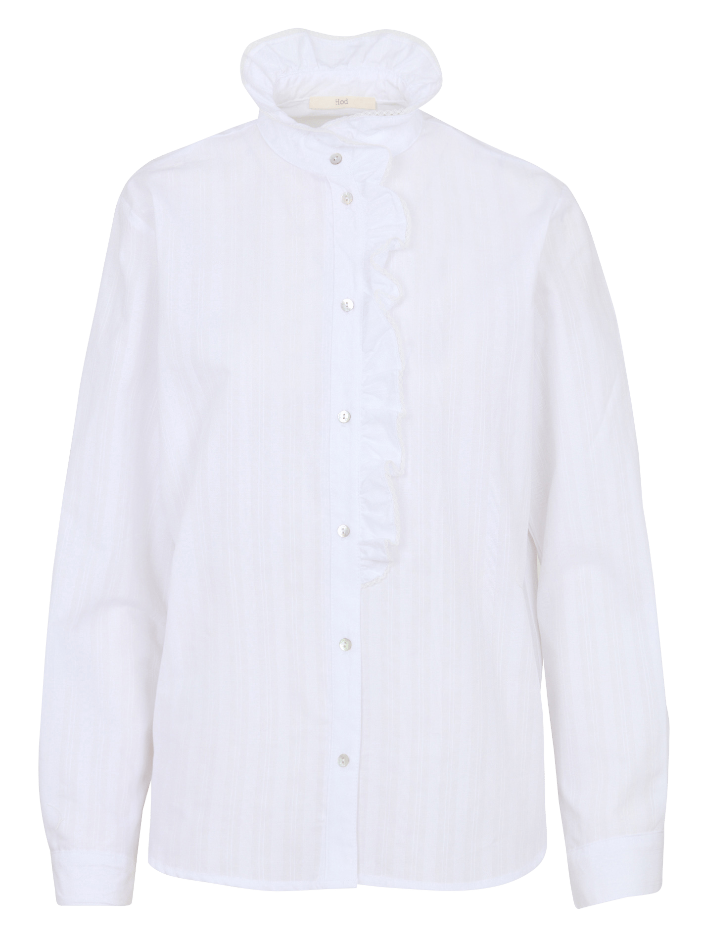 Straight blouse with embroidered Mao collar in cotton HOD PARIS White