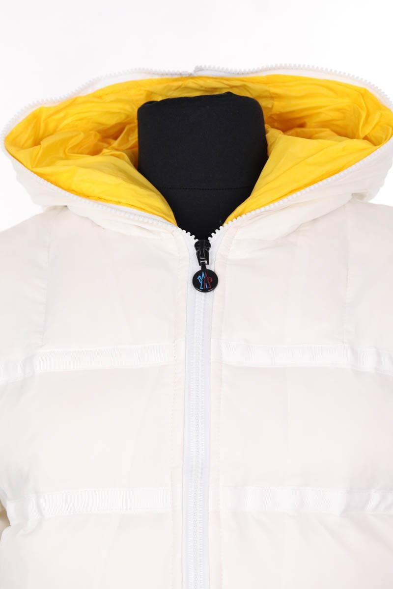 Zipped high-neck colorblock padded jacket with hood MONCLER - Seconde Main White