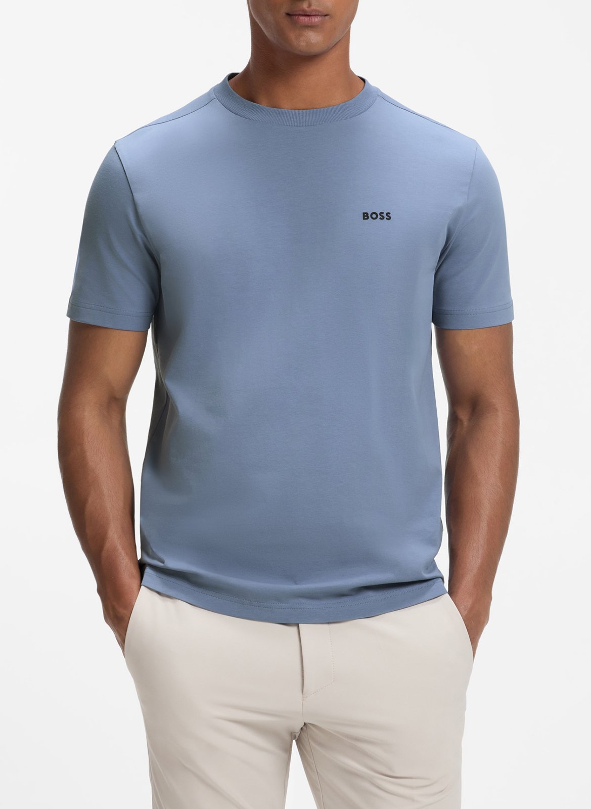 Tee-shirt col rond en coton mélangé BOSS