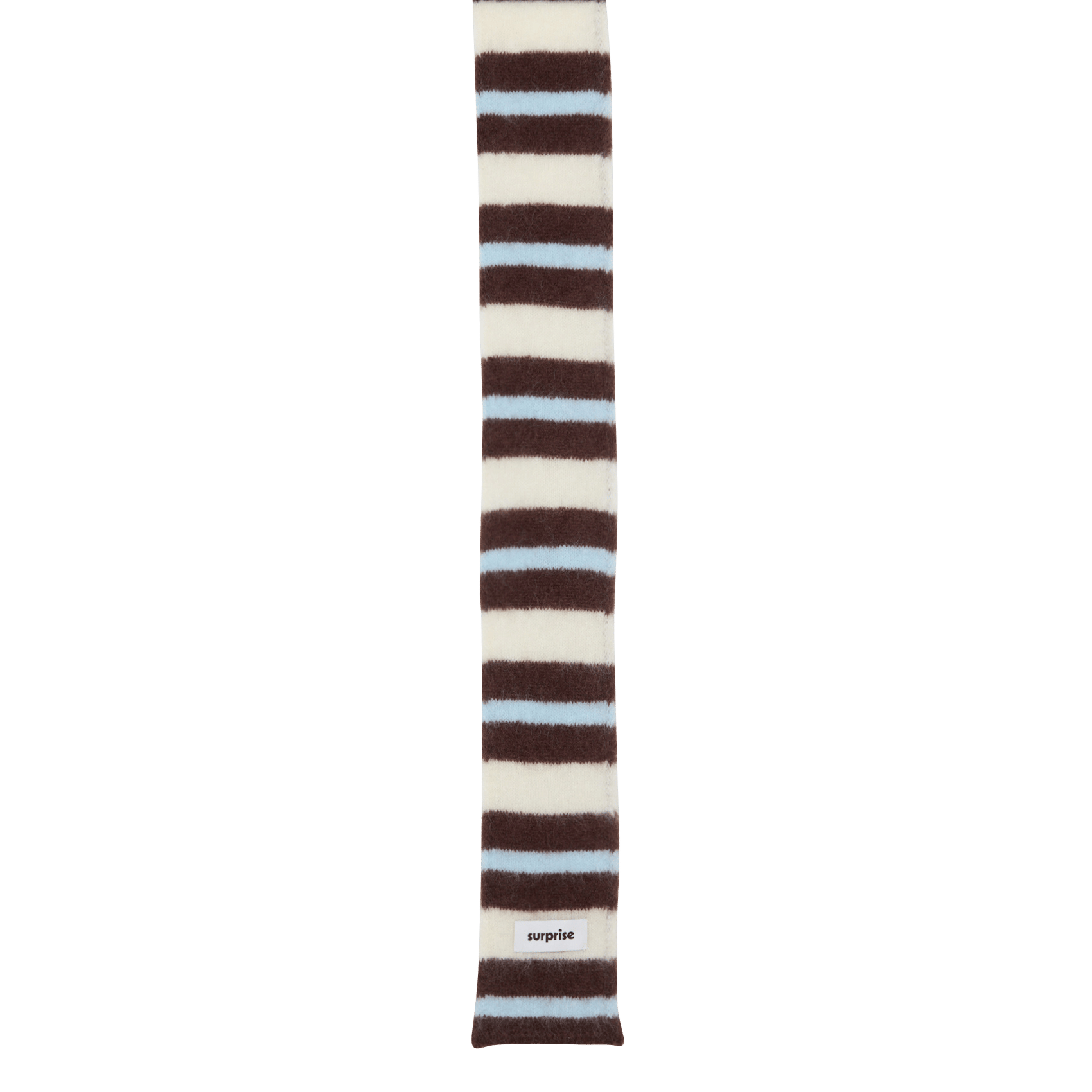 Gestreifter Schal aus gemischtem Mohair SURPRISE Beige