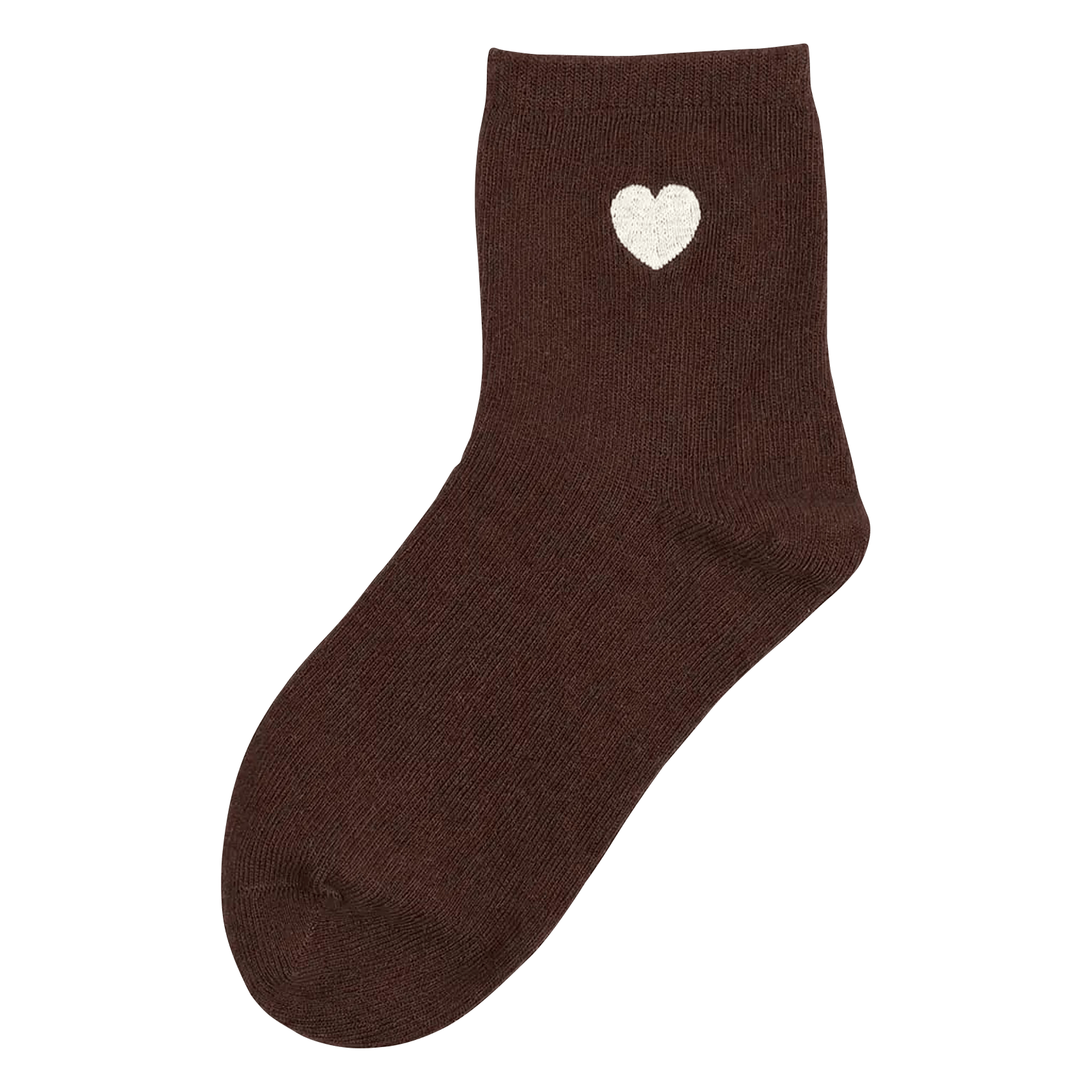 Mid-high socks with heart embroidery JONAK Brown
