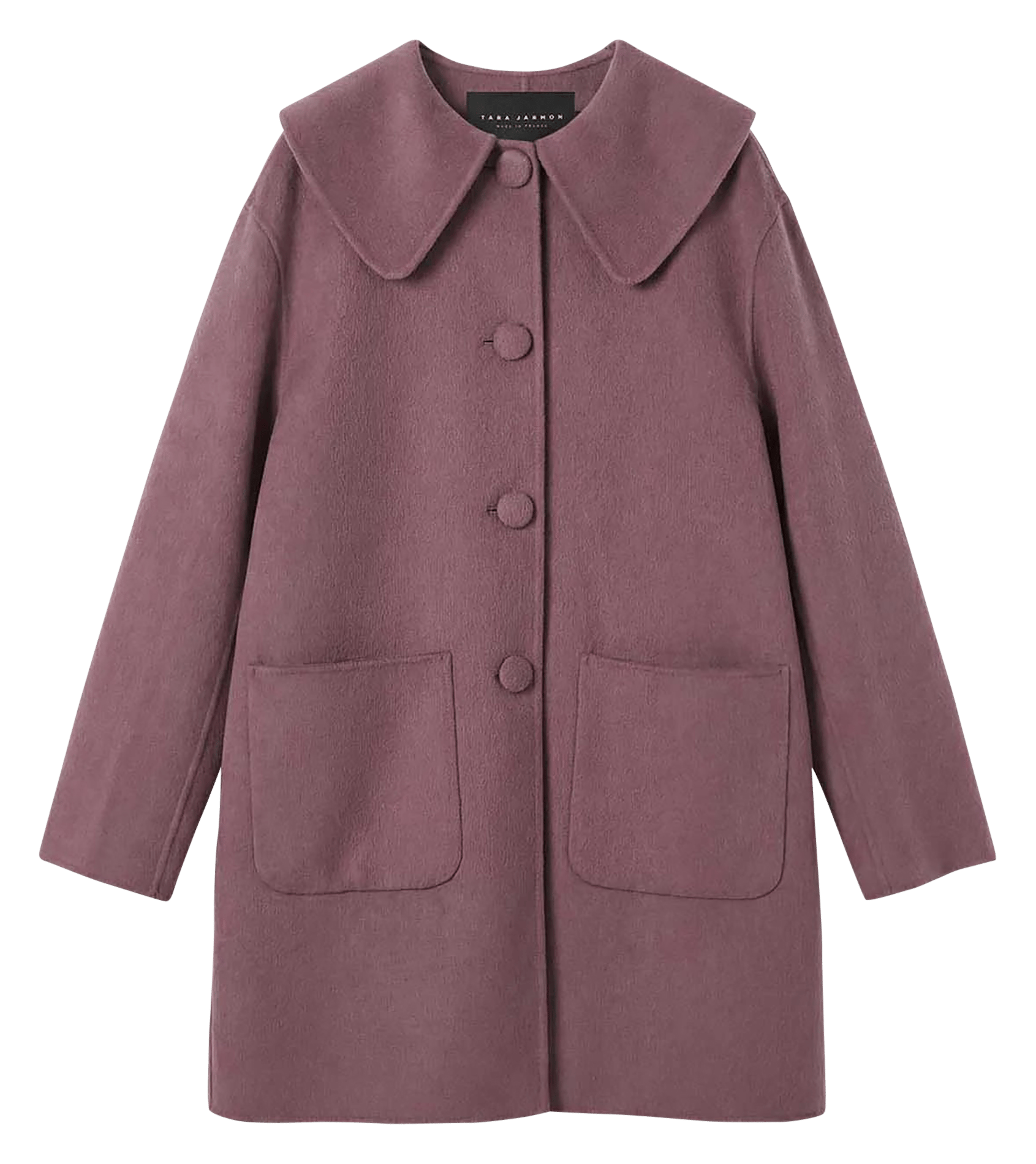 Straight wool-mix coat TARA JARMON Purple