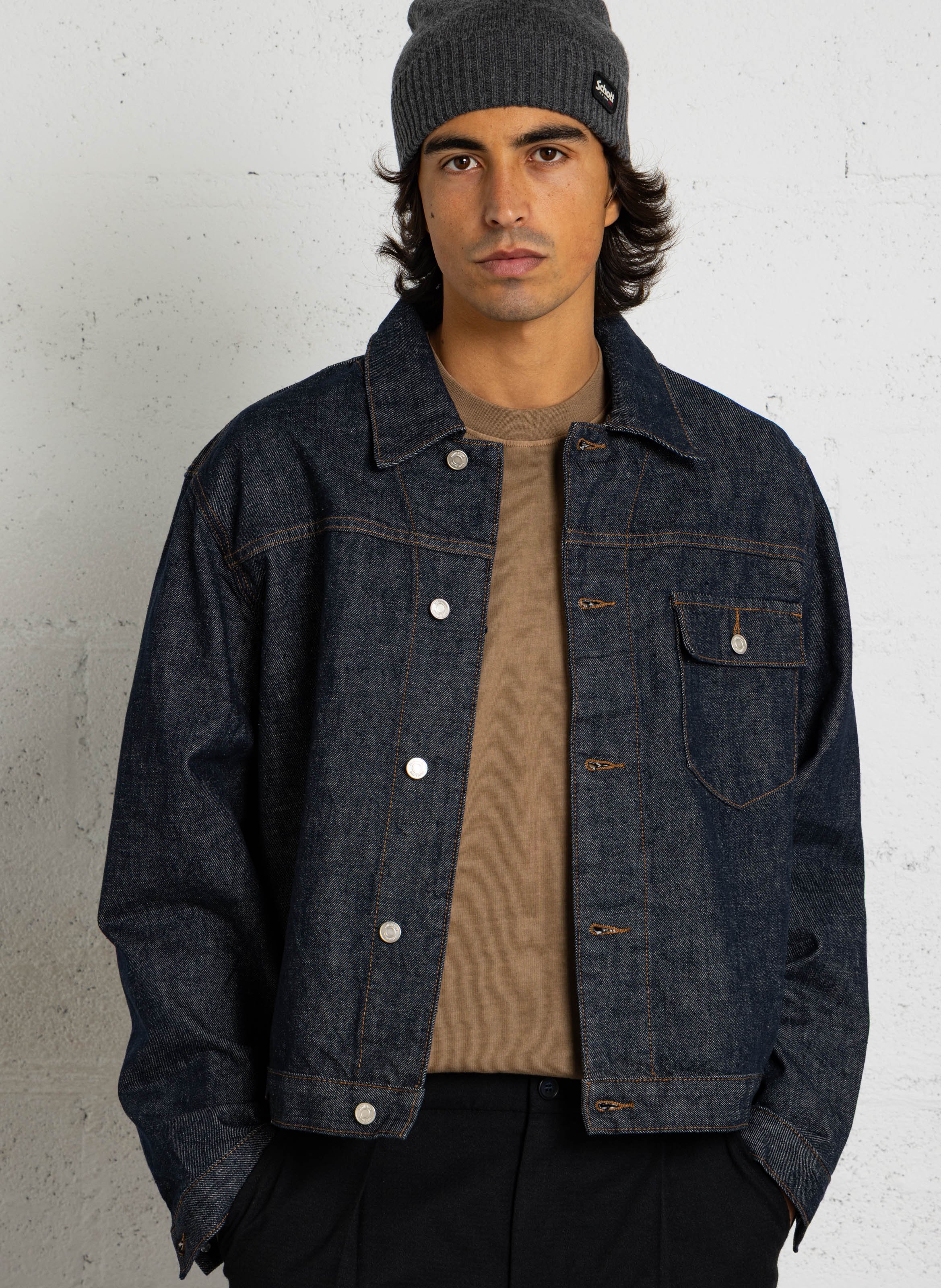 Veste ample boutonnée en denim MINIMUM Bleu