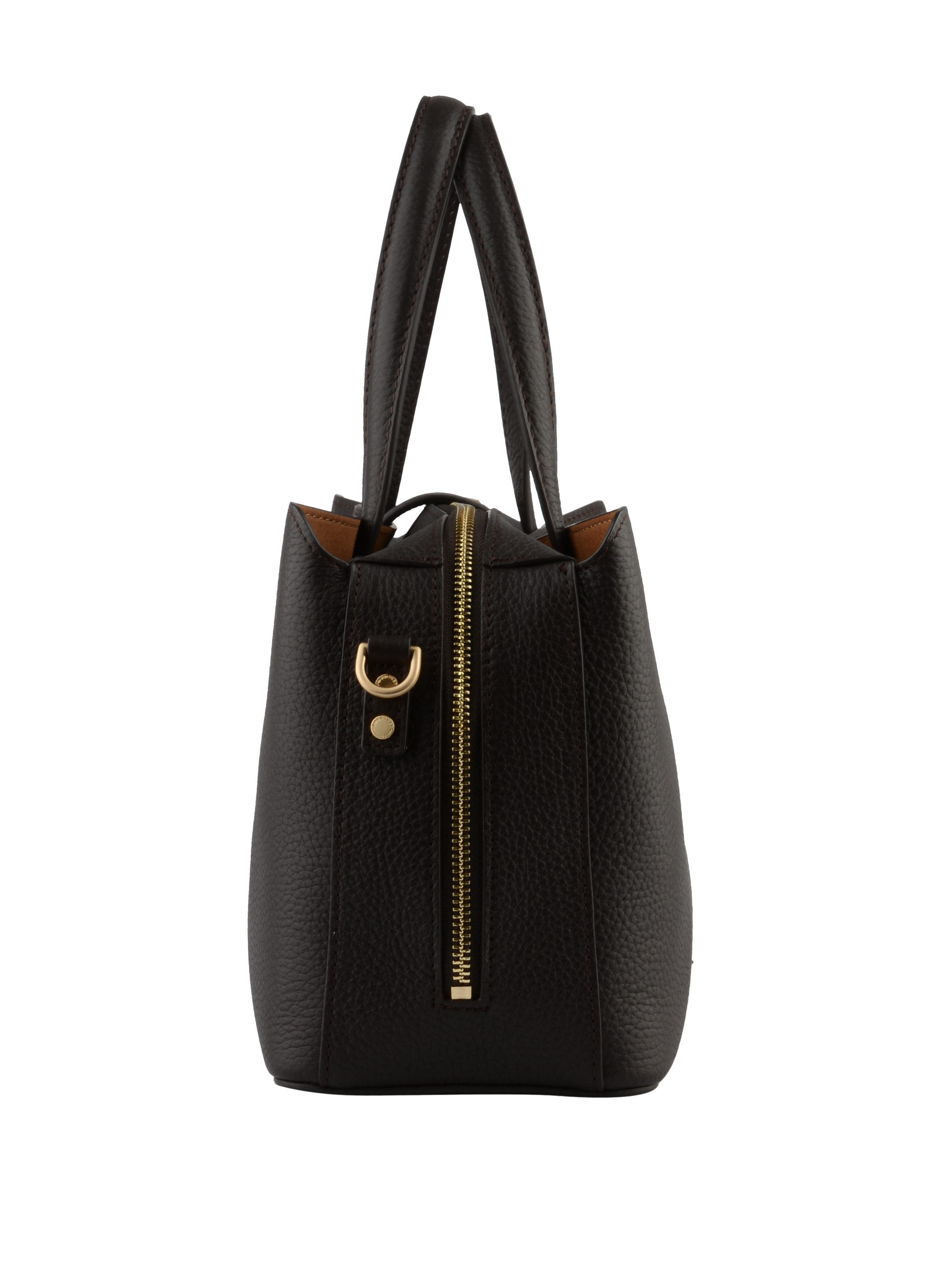 Calfskin leather handbag POURCHET Brown