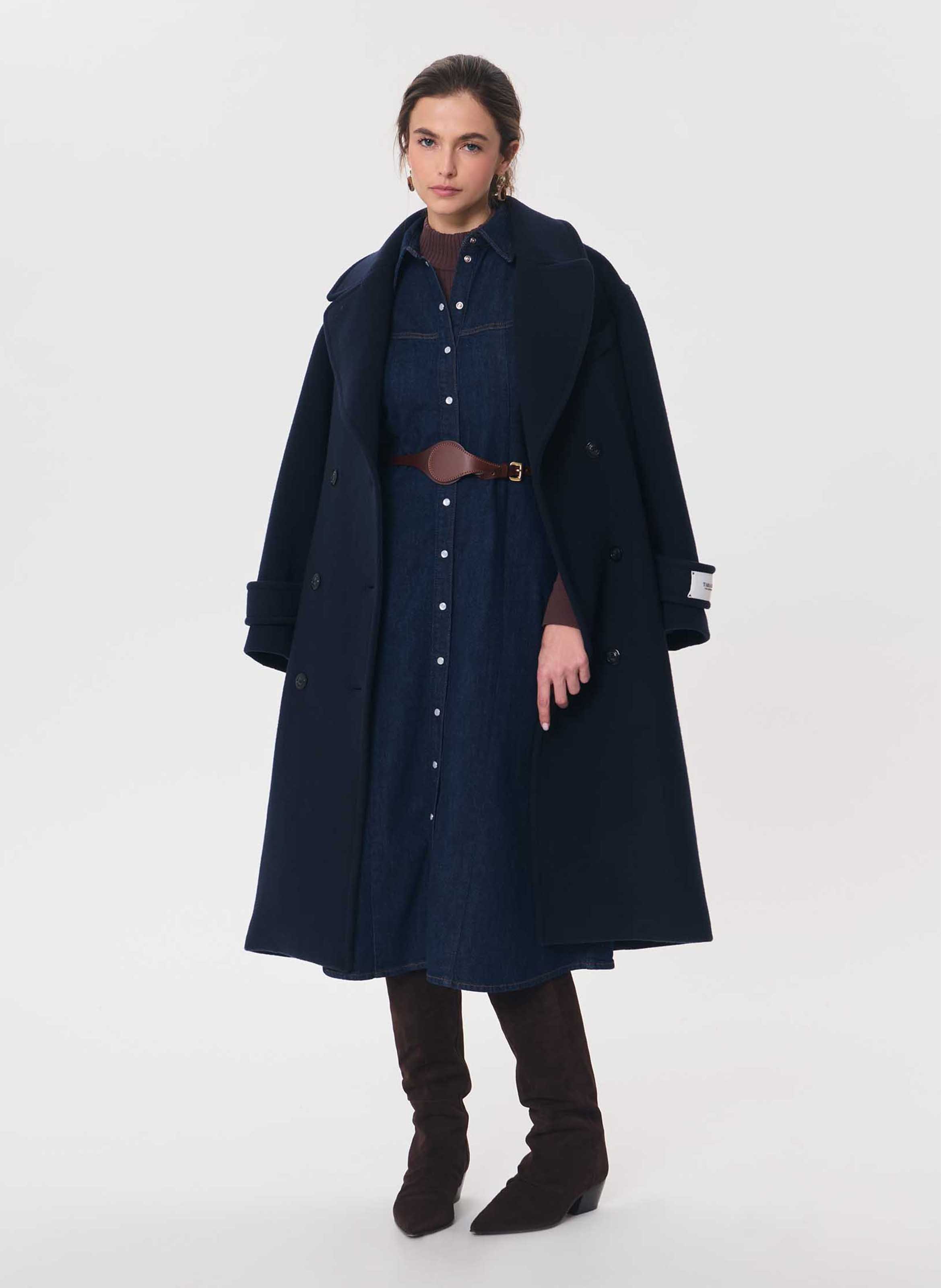 Ausgestelltes Midi-Kleid aus Denim TARA JARMON Blau