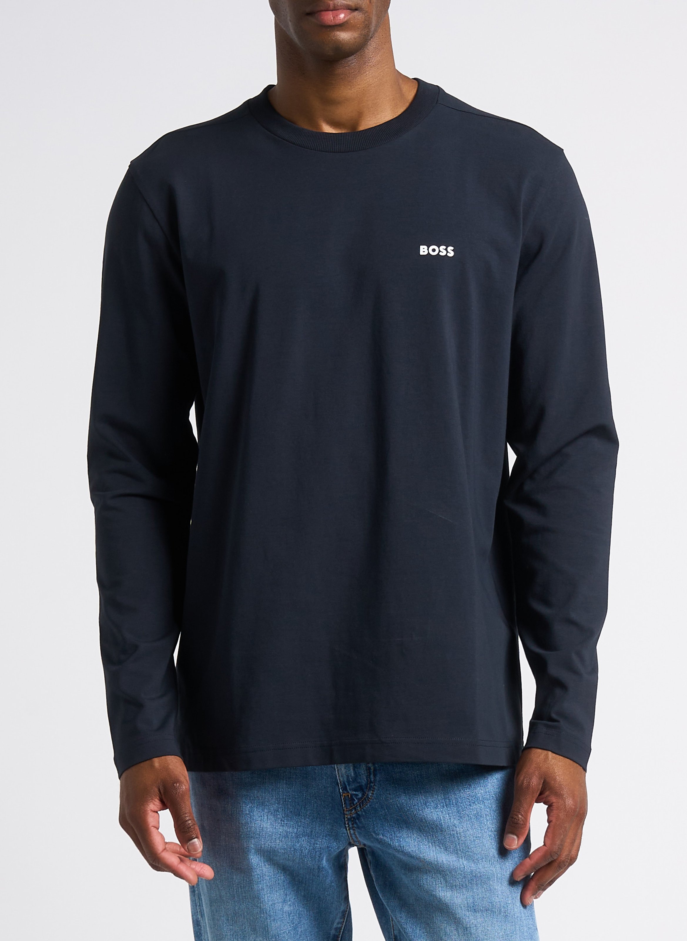 Straight screen-printed round-neck T-shirt BOSS