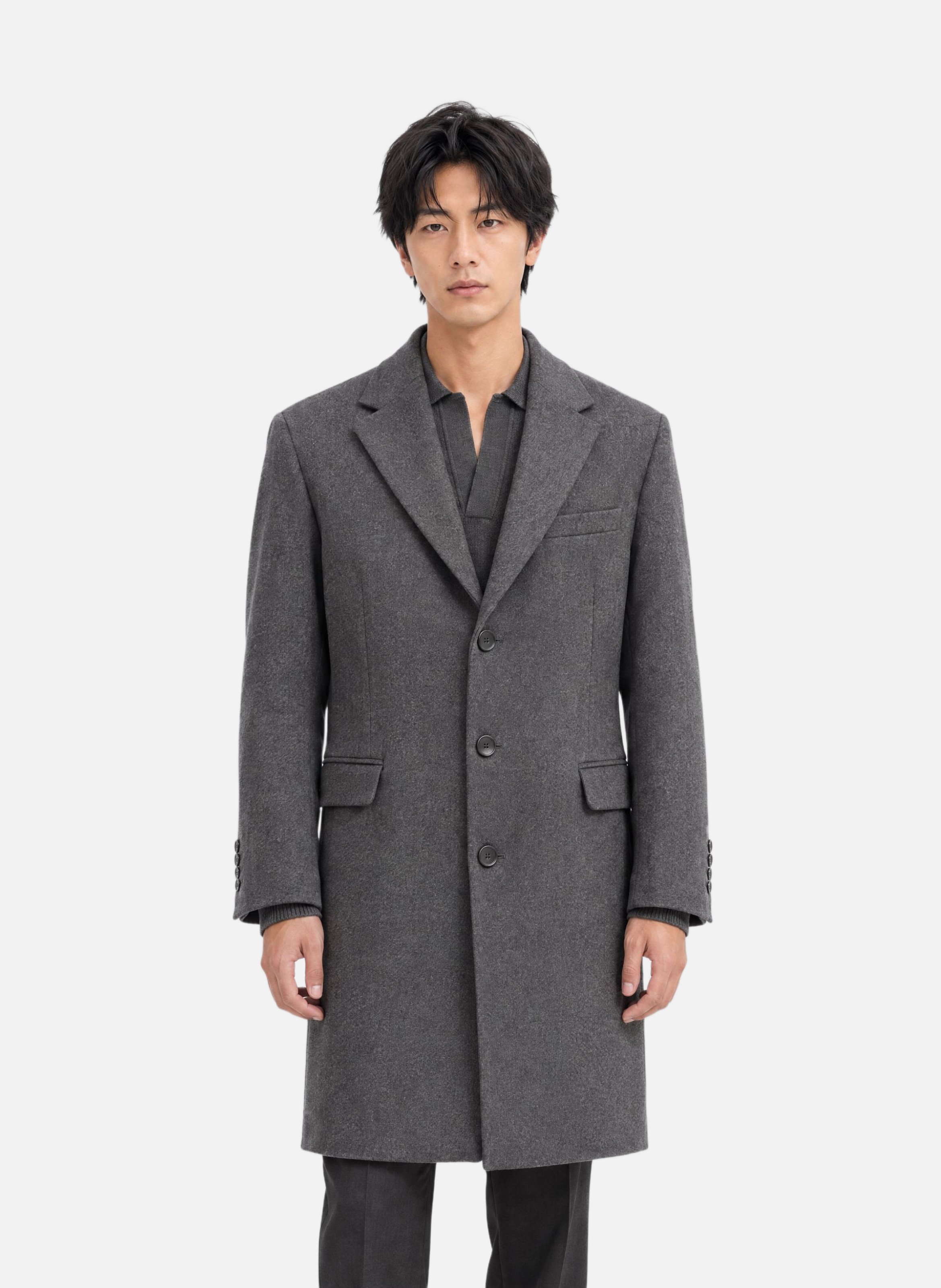 Notched-collar coat THE KOOPLES Grey