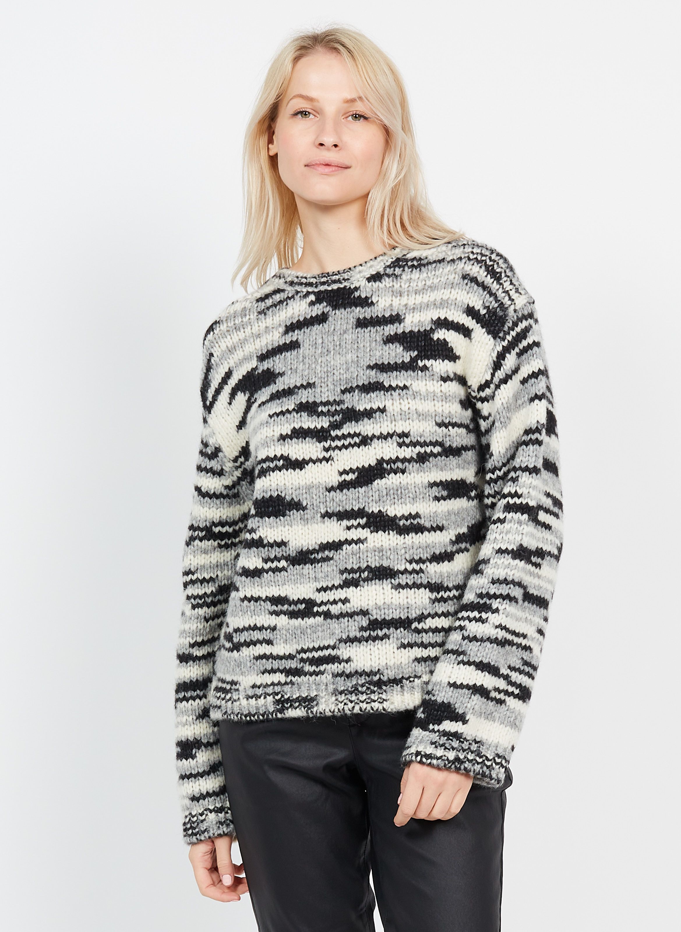 Marc O\u2019Polo Wollen trui grafisch patroon casual uitstraling Mode Sweaters Wollen truien Marc O’Polo 