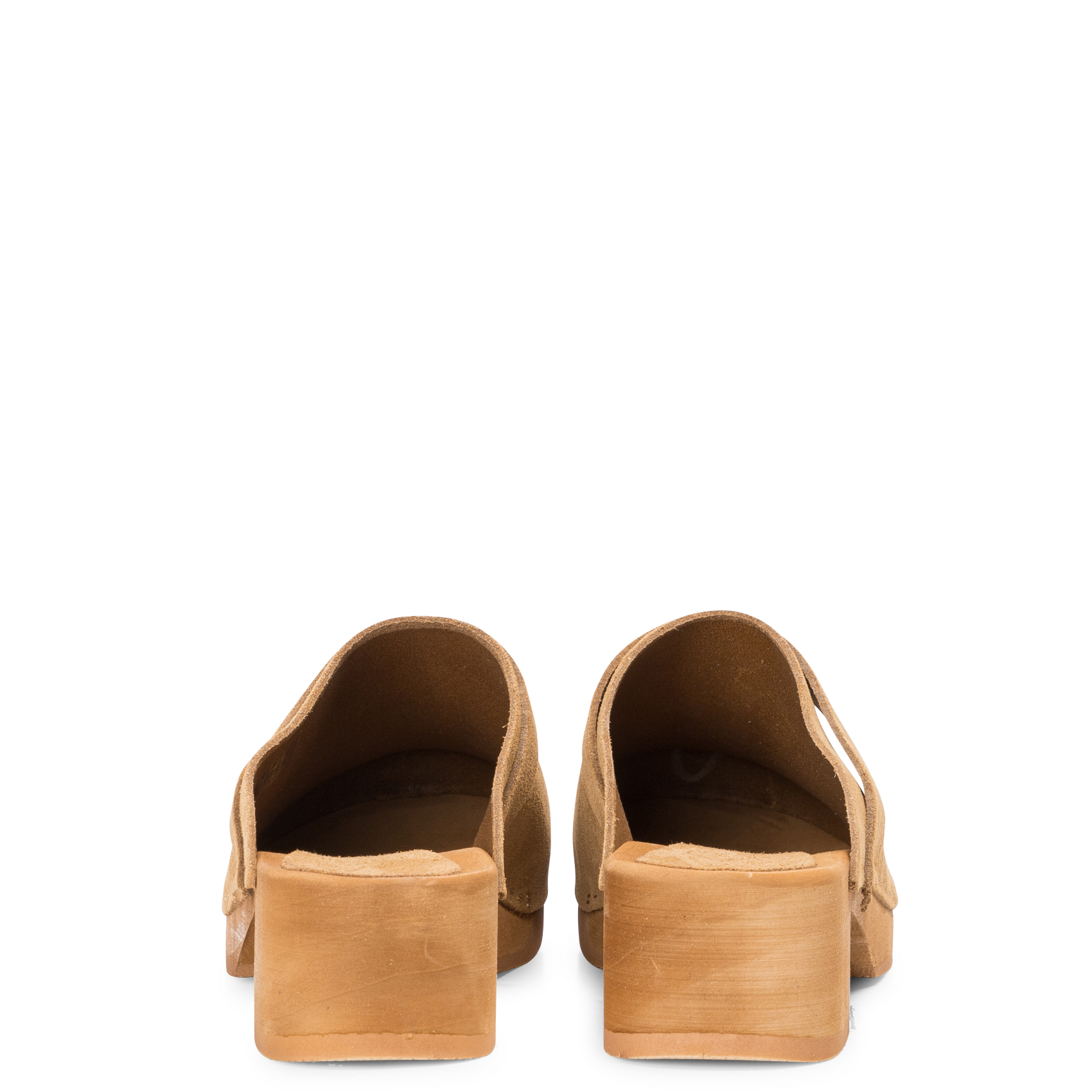 Sabots à talon en cuir velours BOSABO Beige