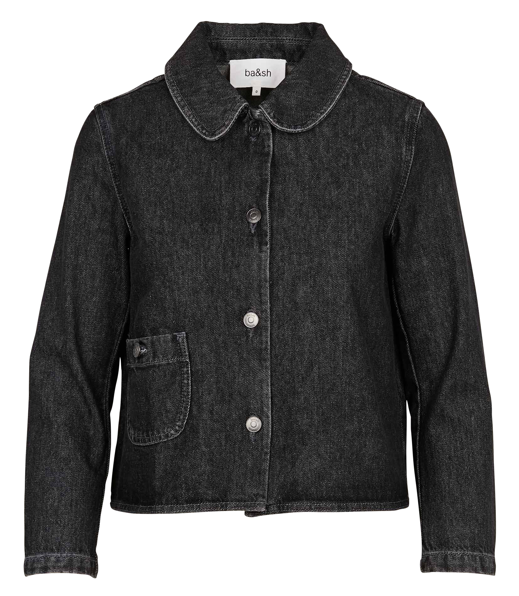 Veste col claudine droite en coton Miny Noir Ba&Sh Femme Place