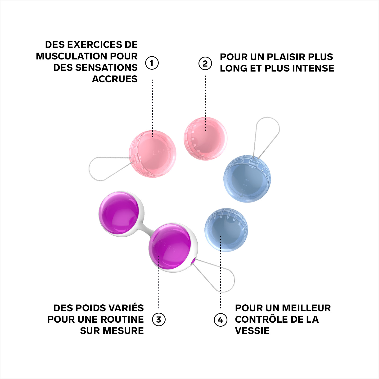 Luxury Ben Wa Balls Set of 6 pieces LELO Multicolore