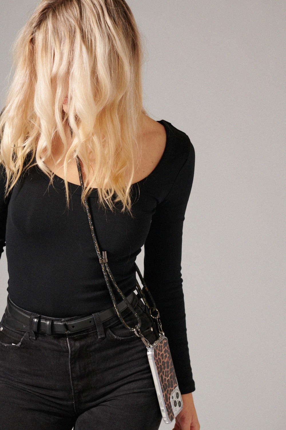 Cordon de téléphone en strass LA COQUE FRANCAISE Marron