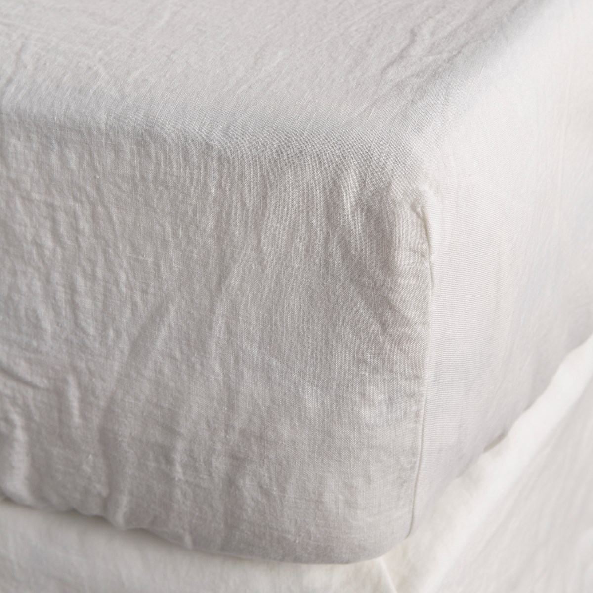 Washed linen fitted sheet TODAY LINGE DE MAISON White