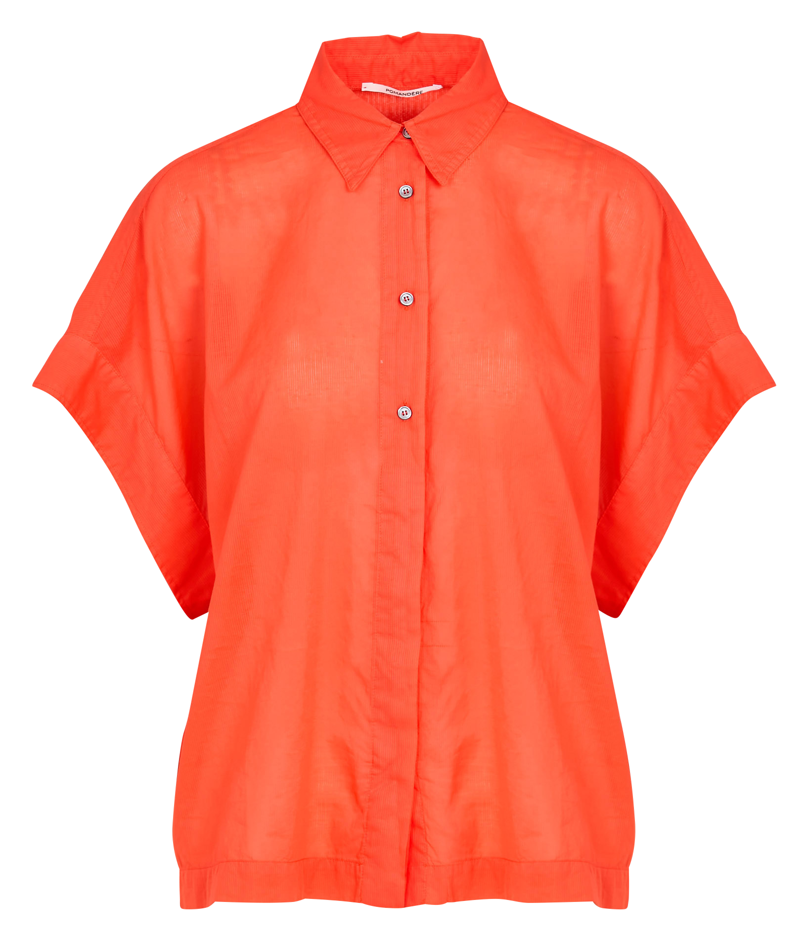 Chemise oversize rayée en coton POMANDERE Rouge