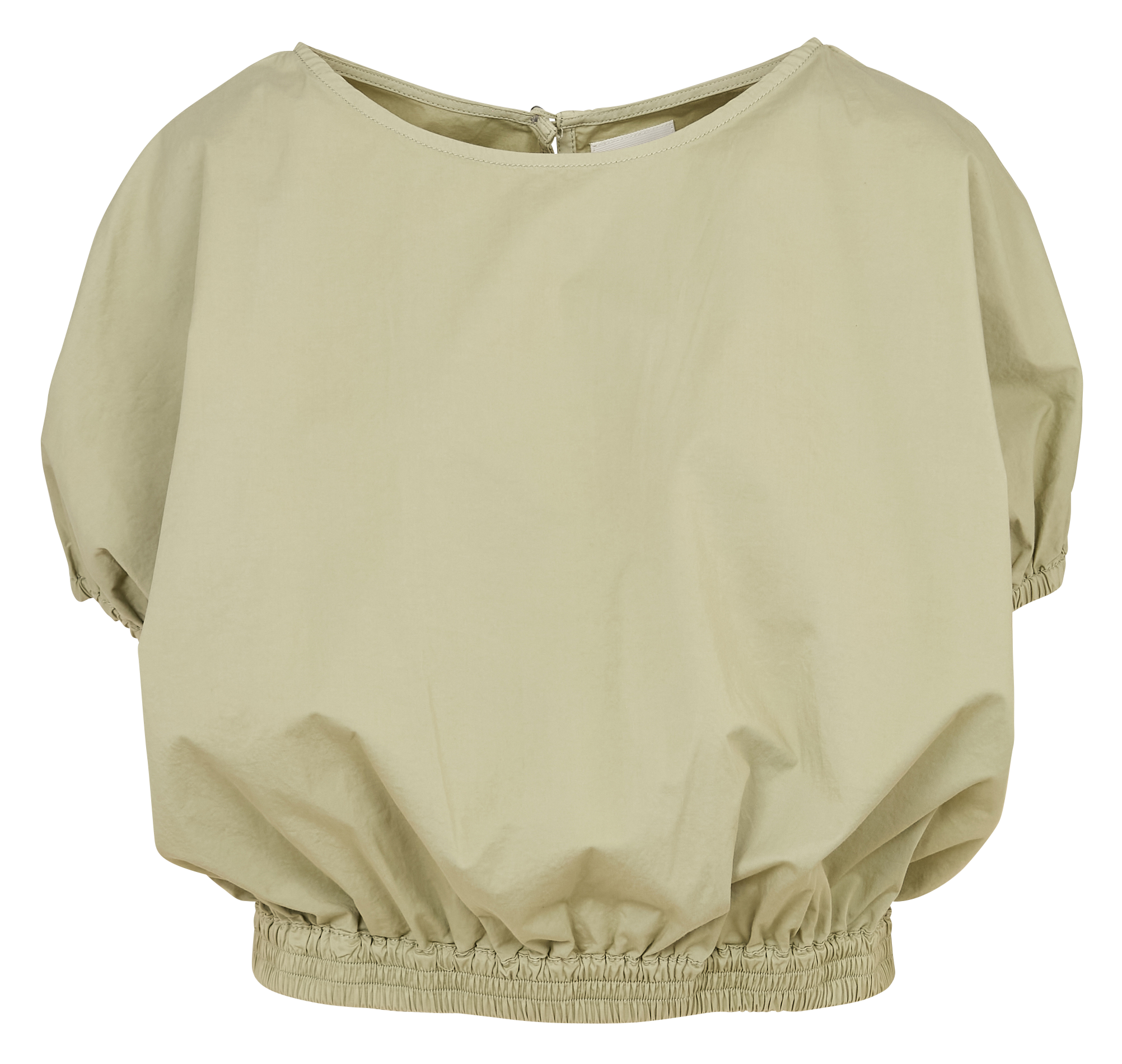 Weites Top mit Rundhalsausschnitt aus Wollmix Beige