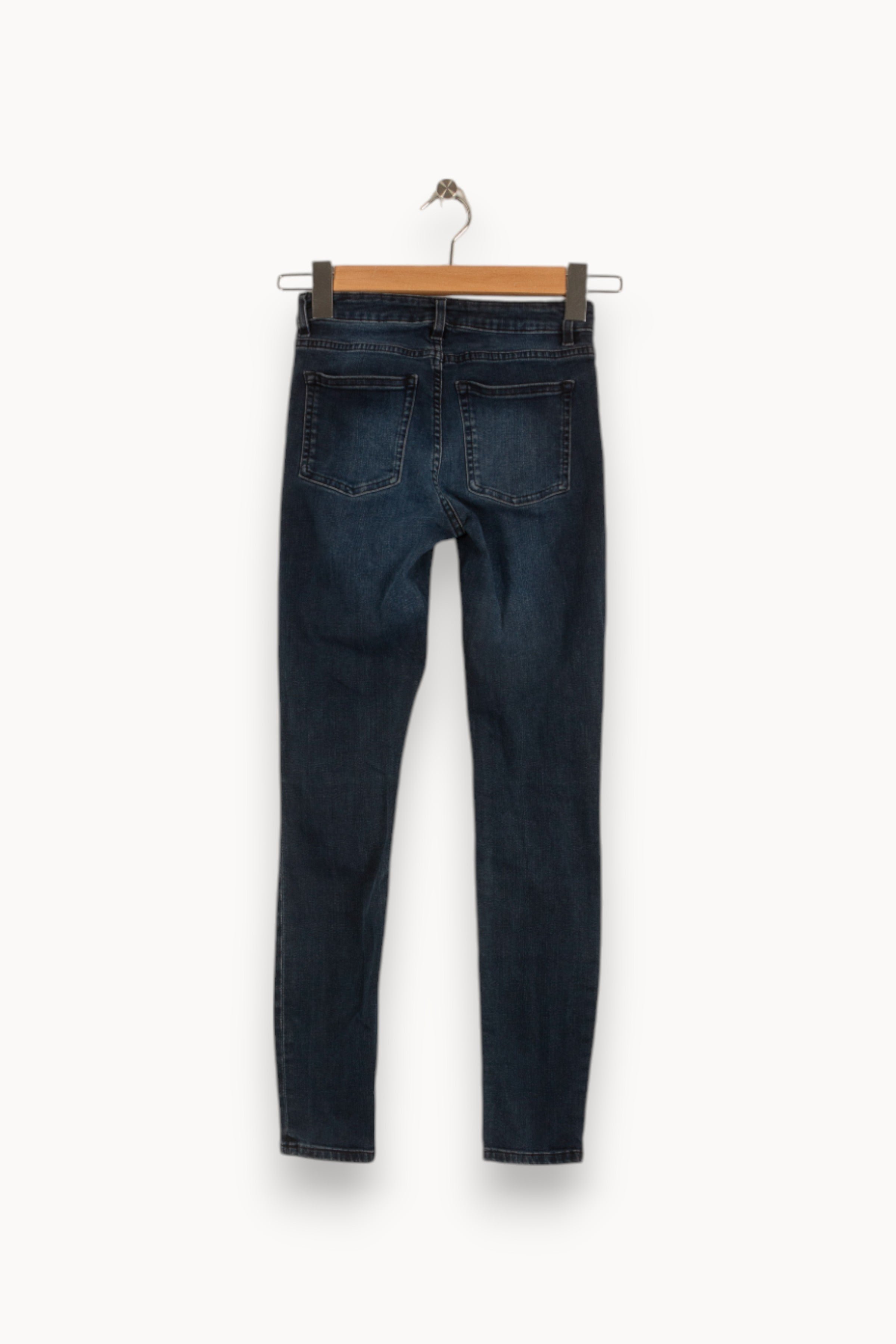 Cropped slim jeans with studs ACNE STUDIOS - Seconde Main Blue