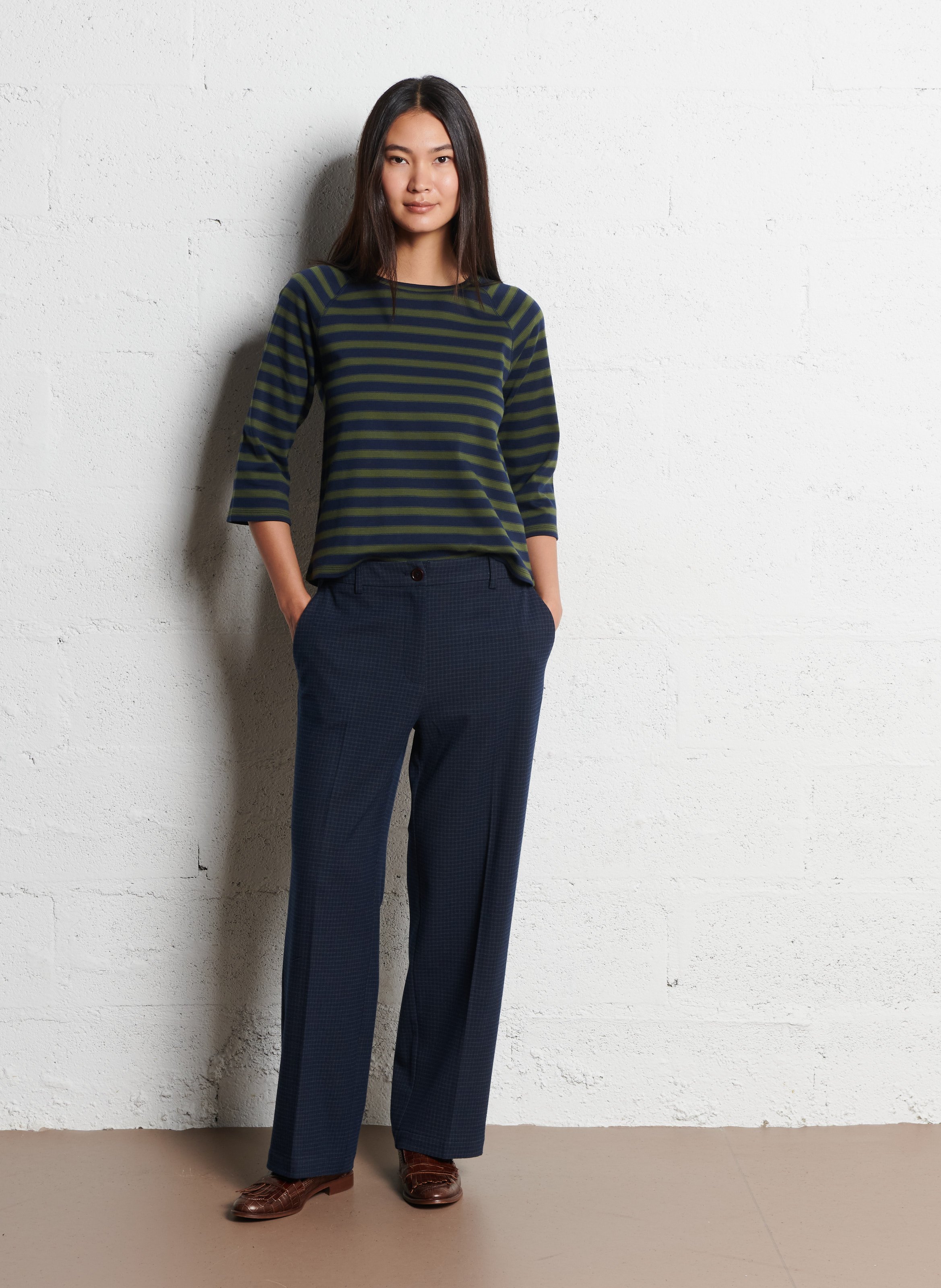 Tee-shirt manches 3/4 rayé NICE THINGS Bleu