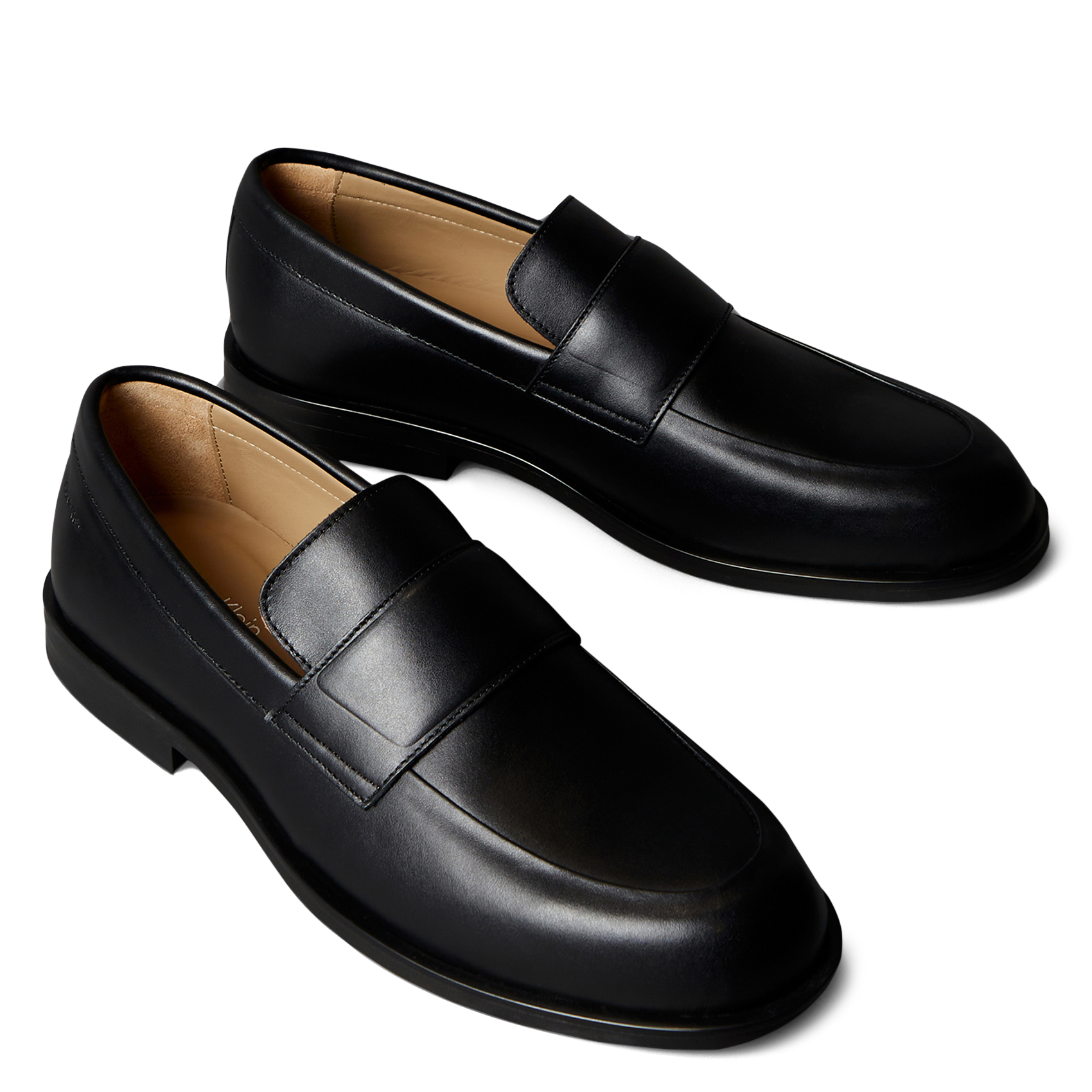 Solid leather slip-on moccasins CALVIN KLEIN Black