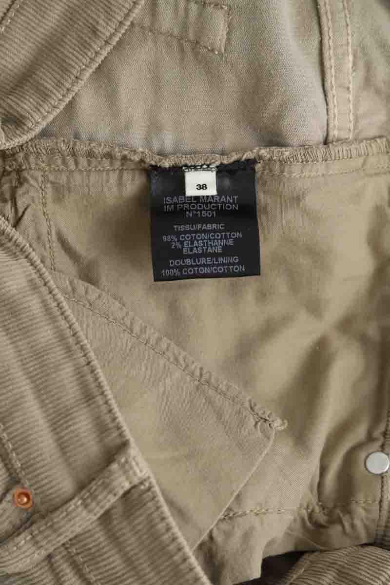Slim cotton trousers ISABEL MARANT ÉTOILE - SECONDE MAIN Beige