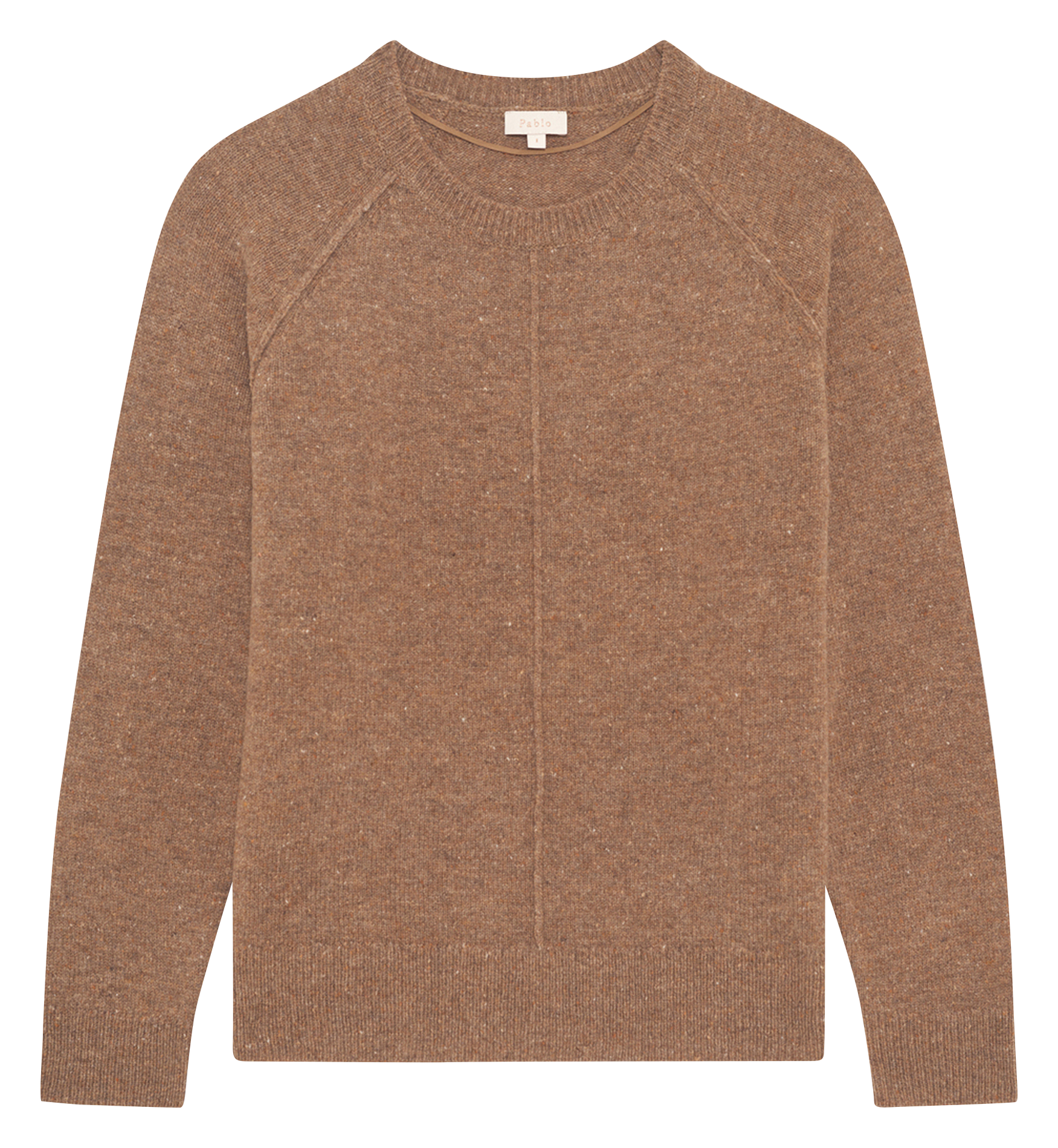 Pull droit col rond en laine PABLO Marron