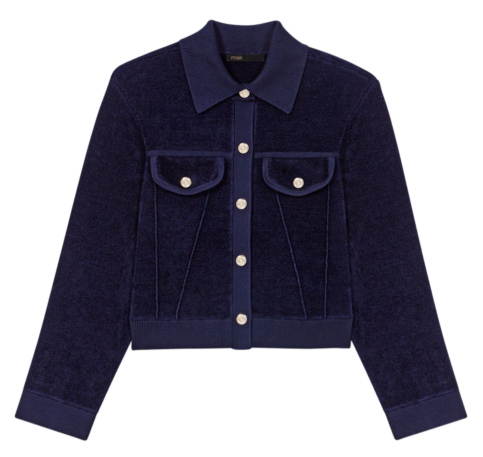 Classic straight fit cardigan MAJE Blue