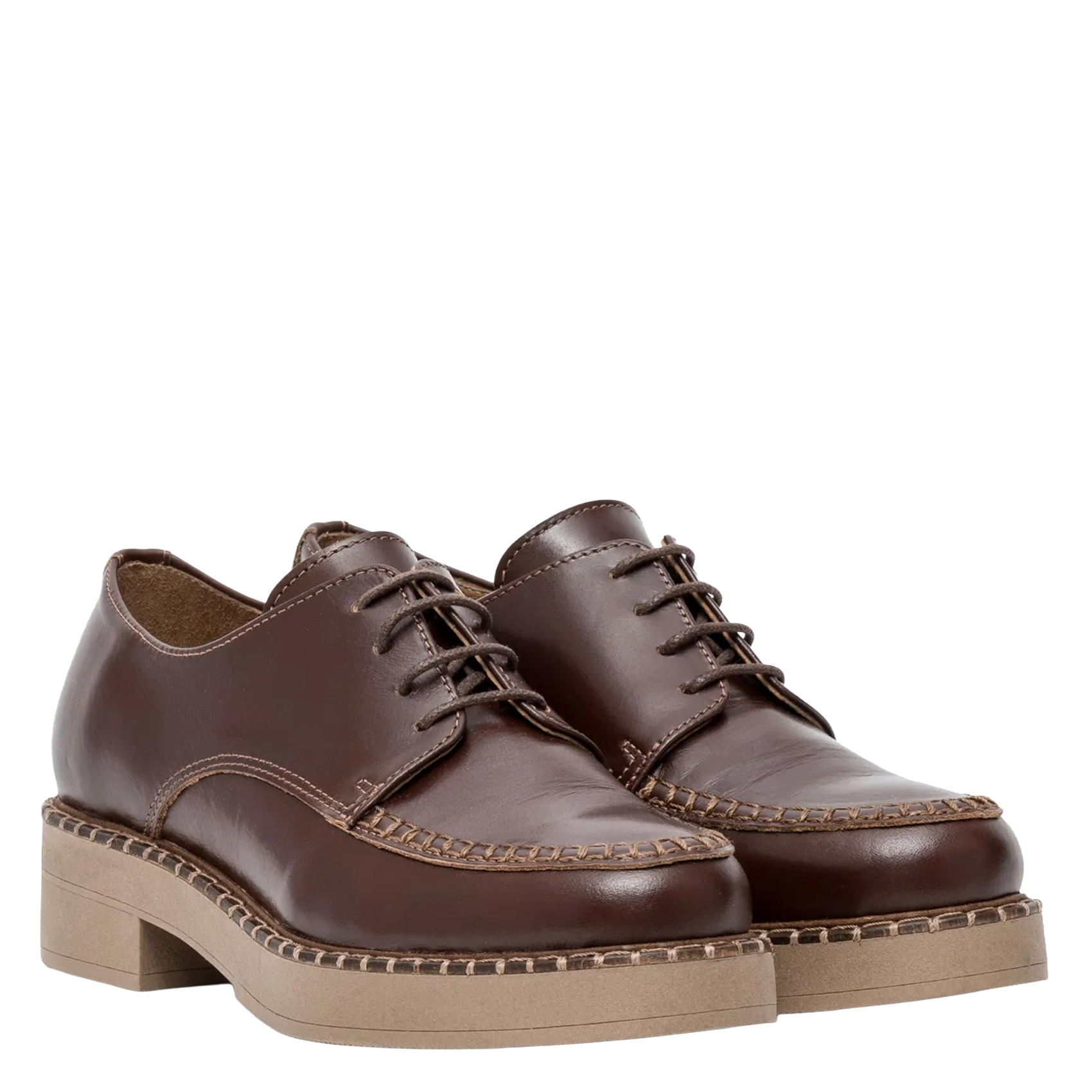 Derbies en cuir BOCAGE Marron