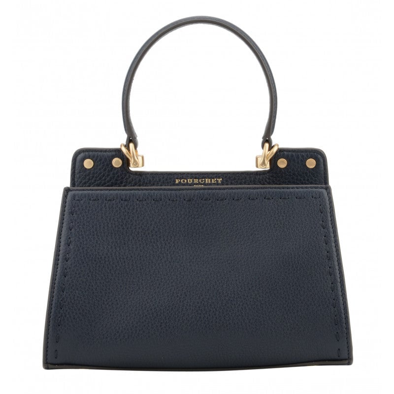 Handbag - cowhide leather POURCHET Blue