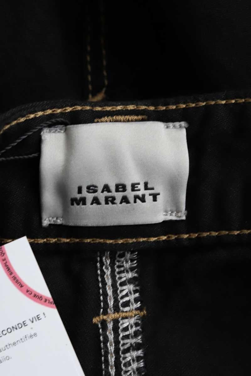 Slim-fit stretch cotton jeans with regular waist ISABEL MARANT - Seconde Main Black