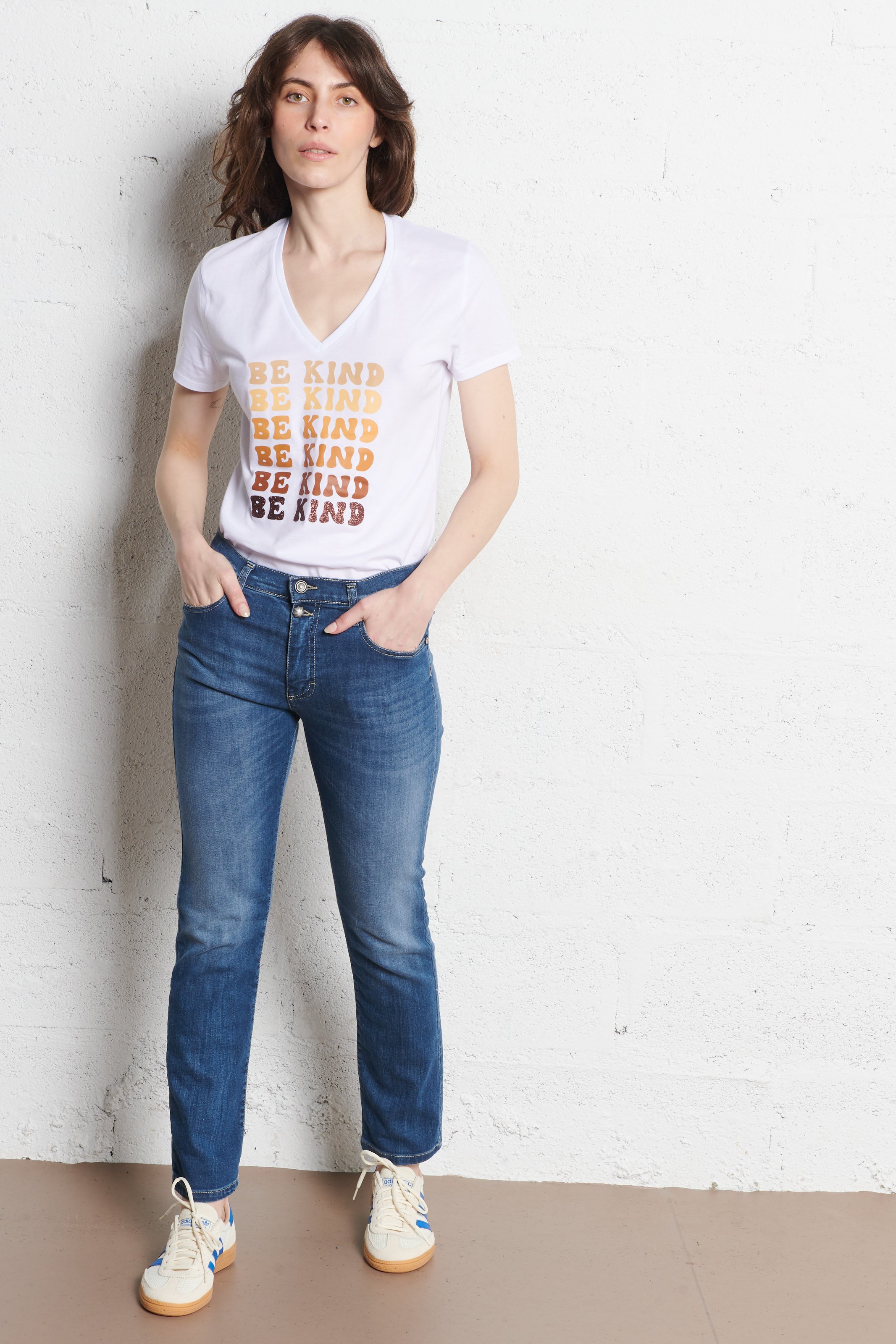 Jean droit en coton mélangé PLEASE Bleu