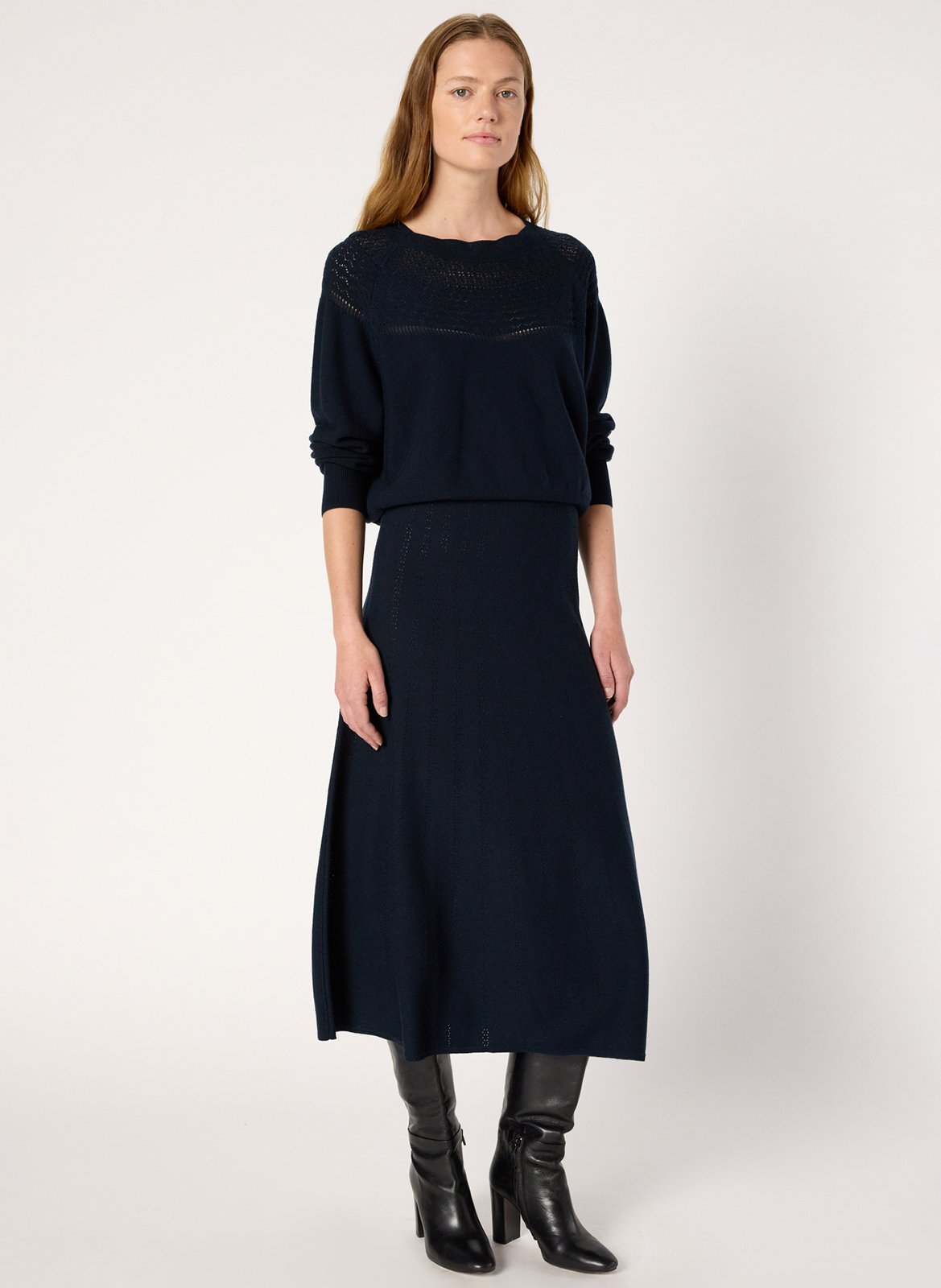 Pull col bateau avec détails ajourés GERARD DAREL Bleu