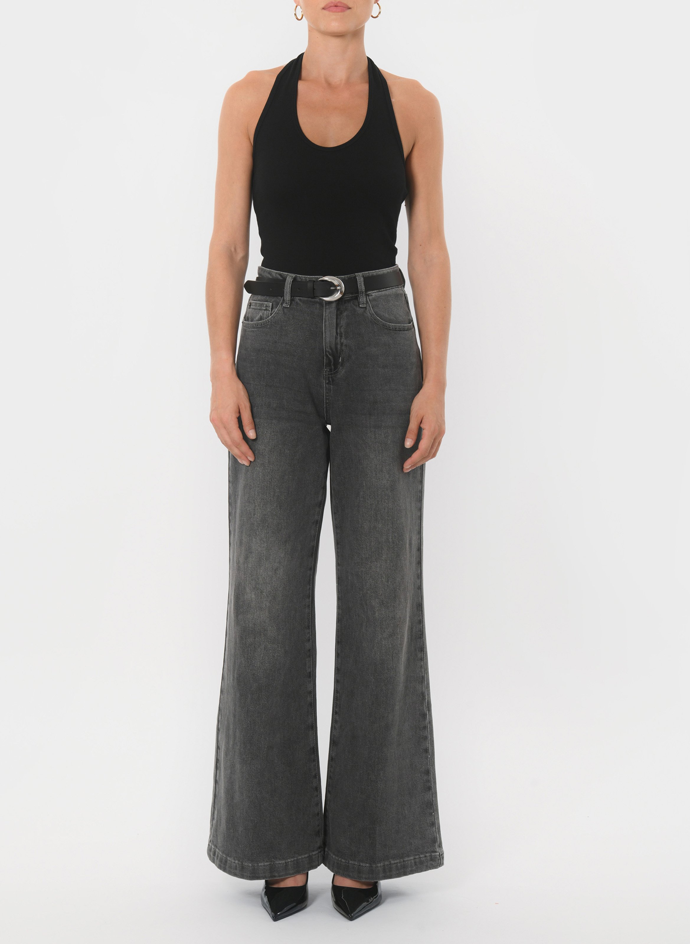 Cotton-blend tank top with round neck KOOKAI Black