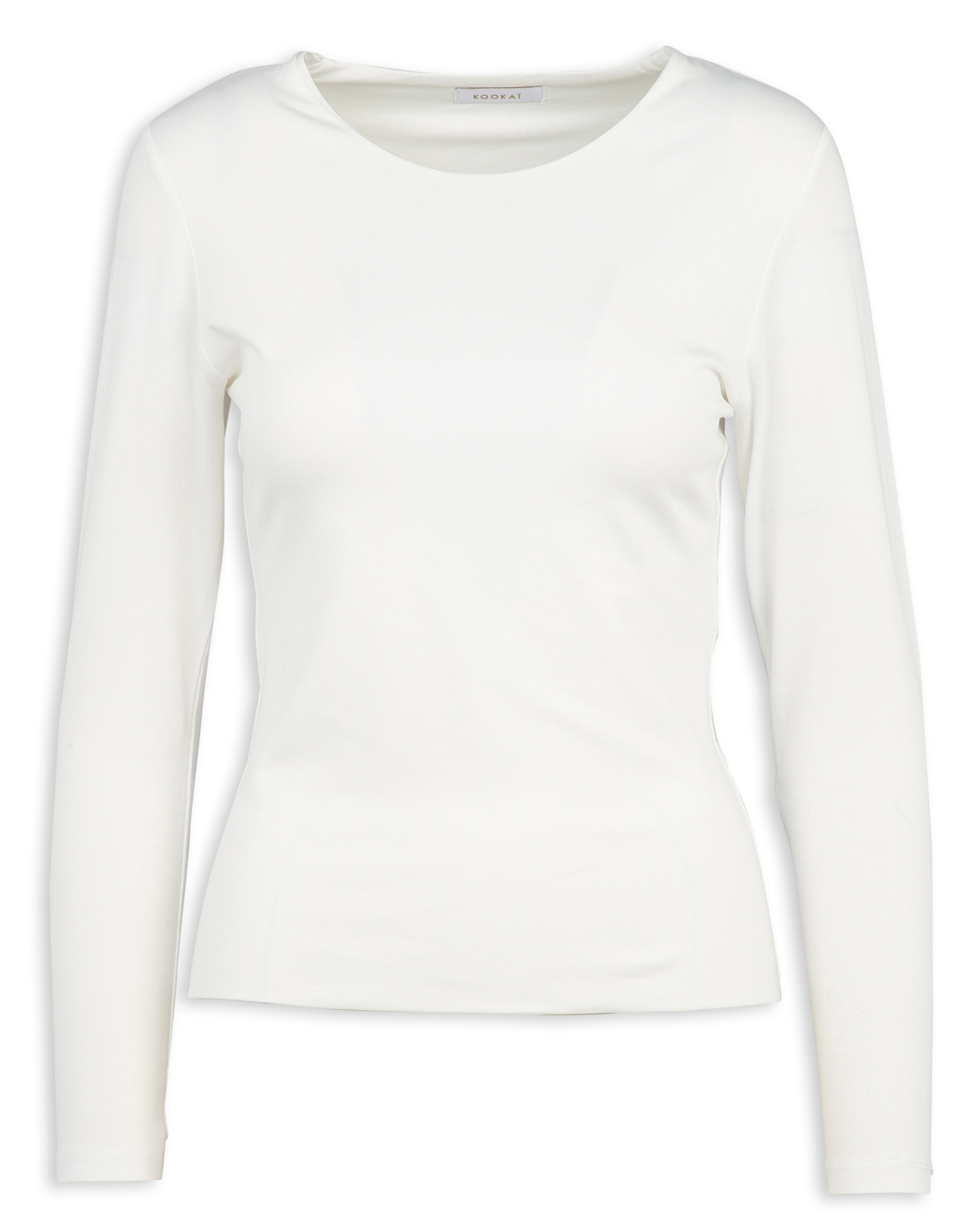 Tee-shirt moulant col rond en coton mélangé KOOKAI Blanc