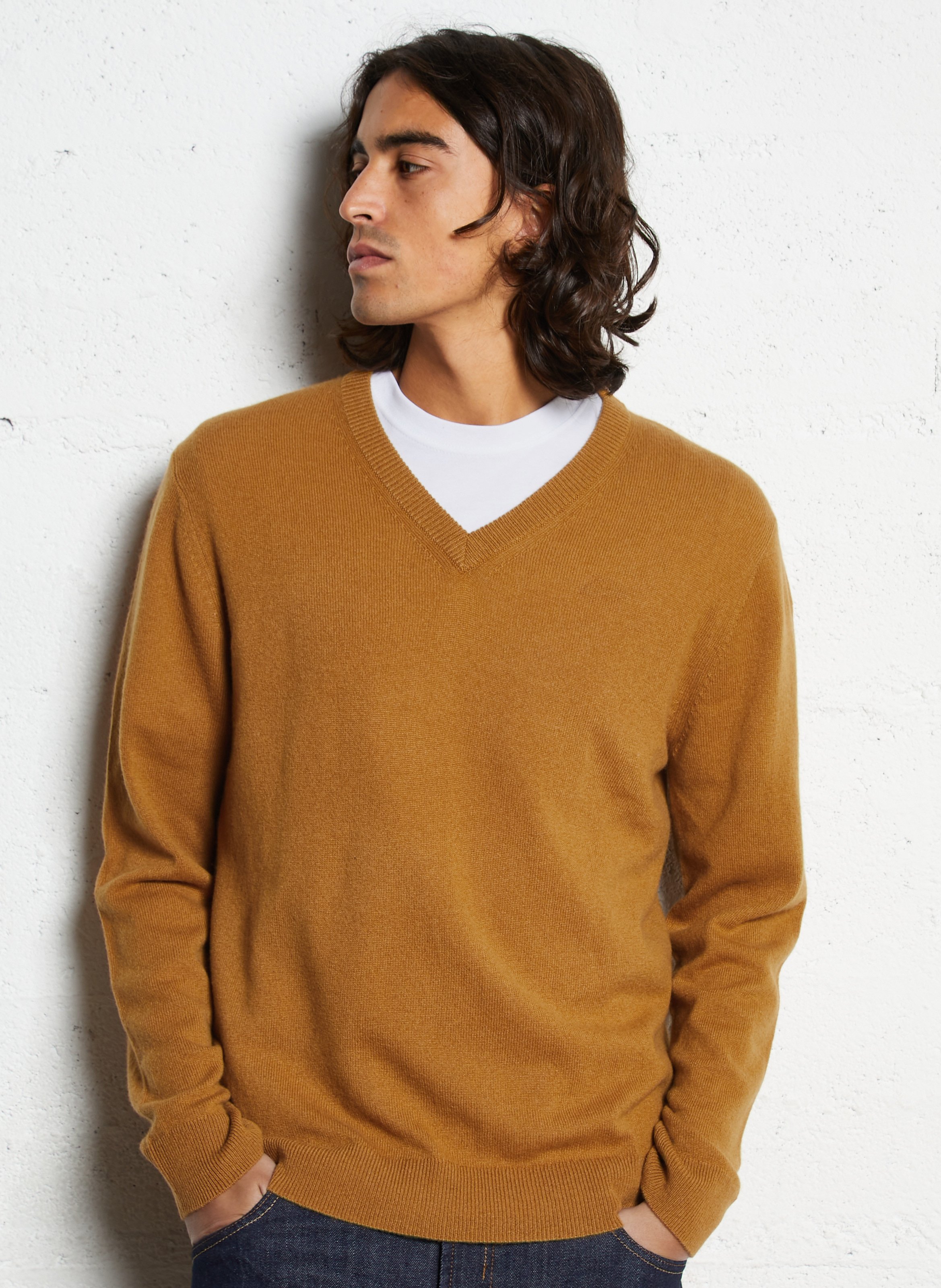 Straight V-neck cashmere sweater AU PRINTEMPS PARIS