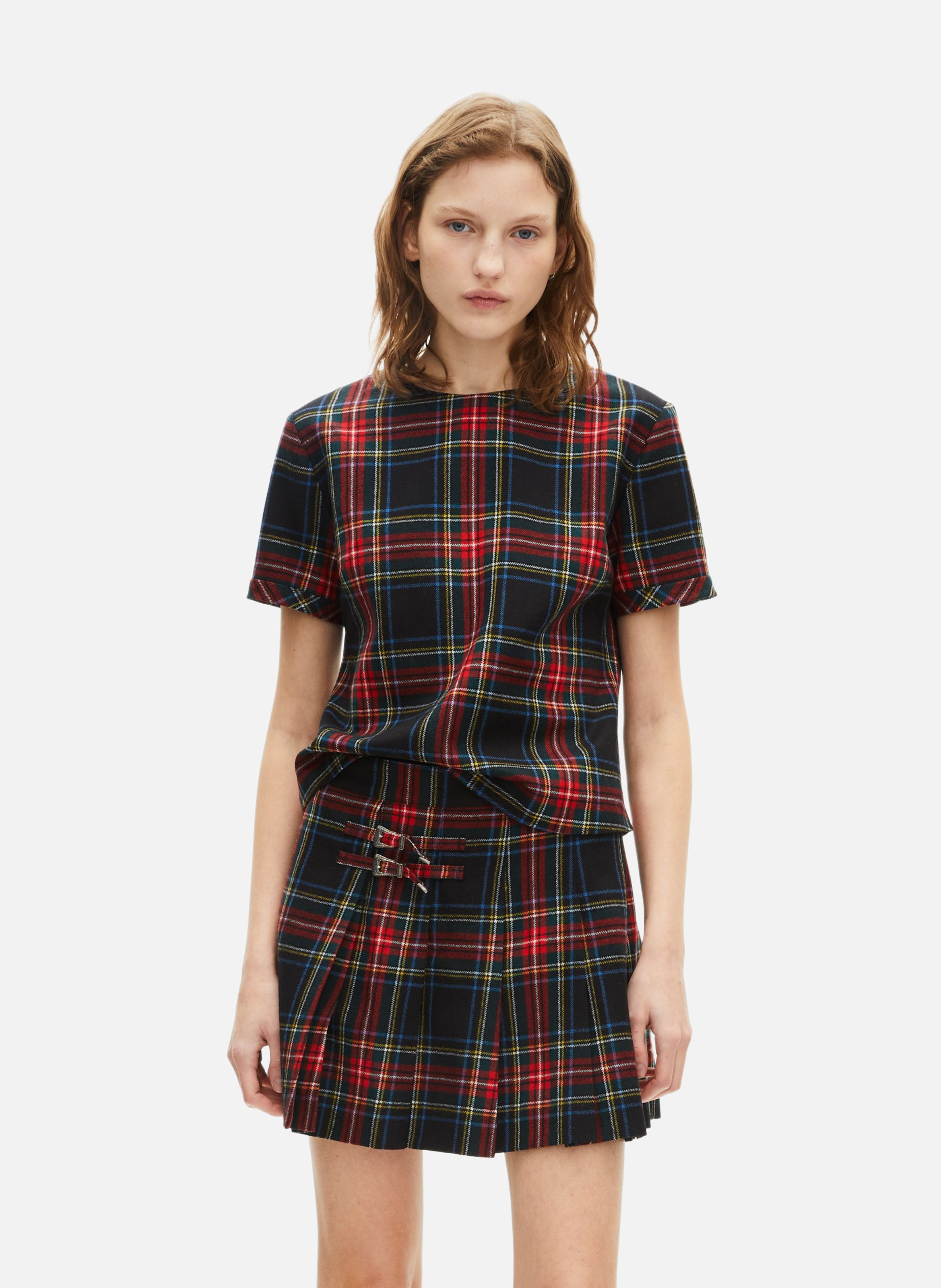 Short skirt in tartan pattern THE KOOPLES Red