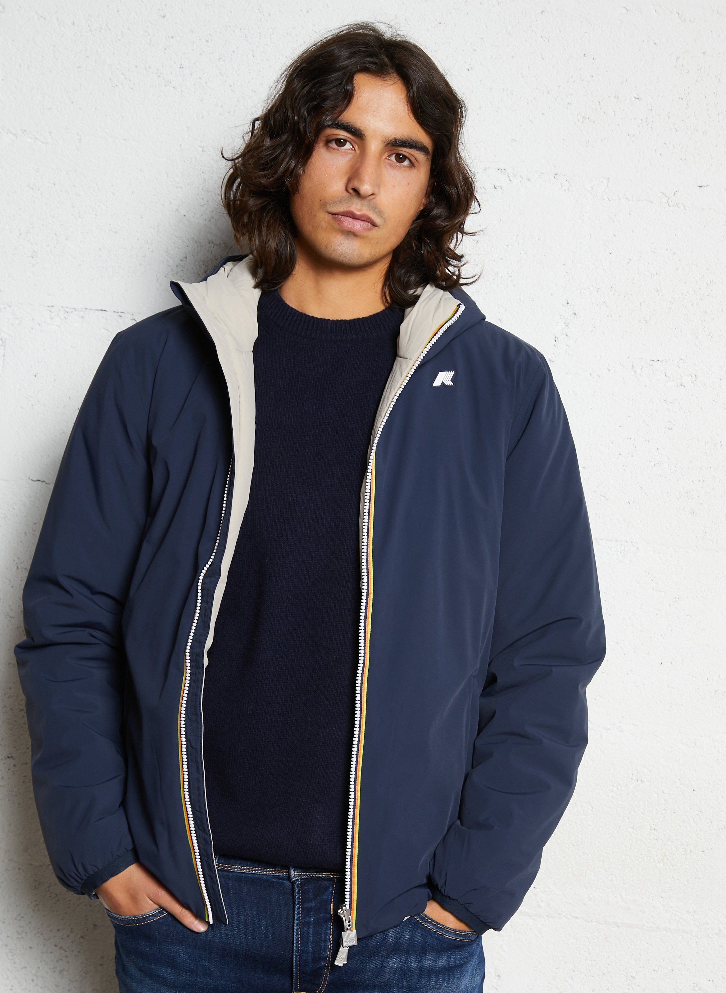 Coupe-vent droit col montant K-WAY Bleu