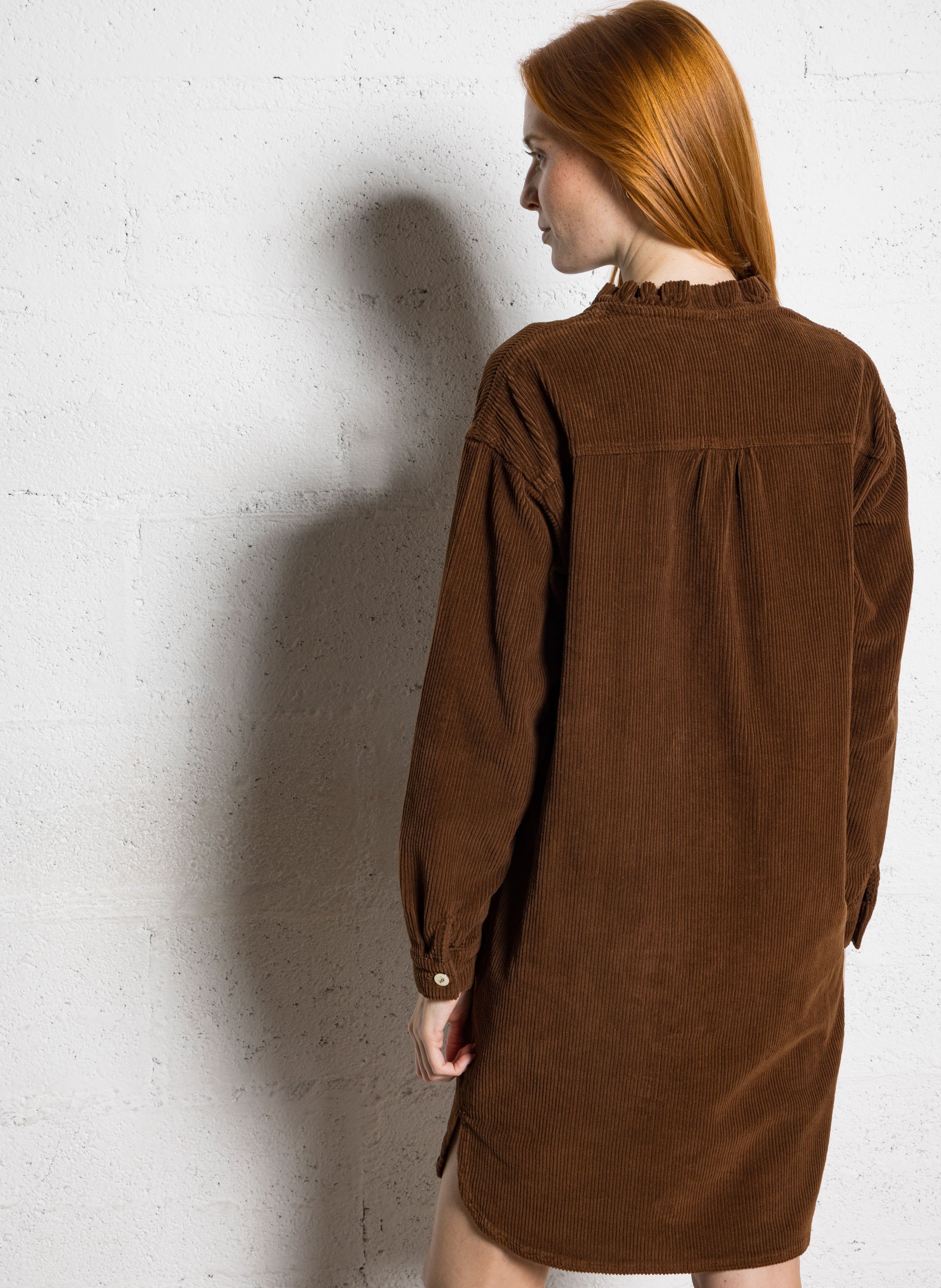 Robe courte en coton mélangé I CODE Marron