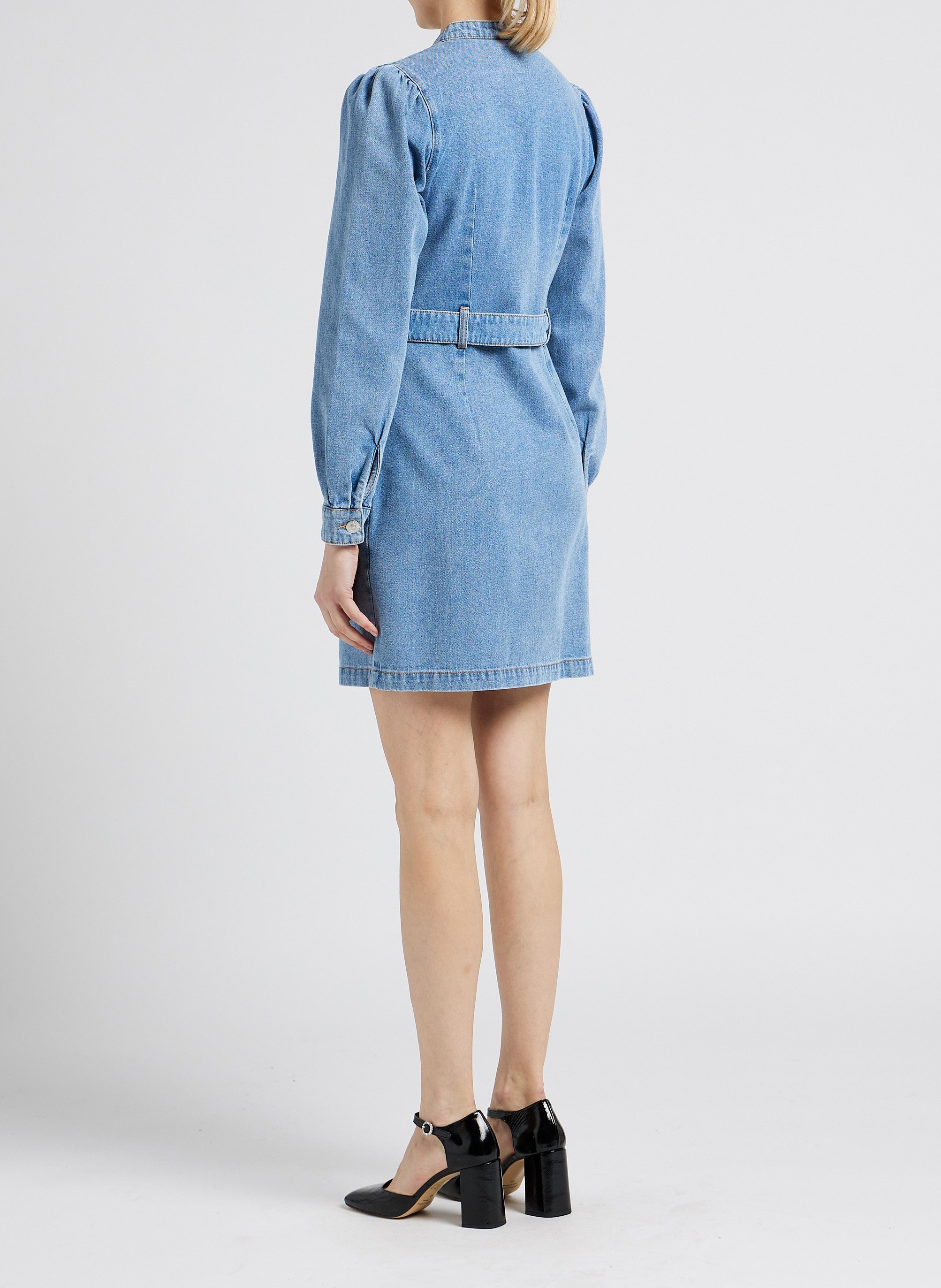 Kurzkleid aus Baumwoll-Denim PIECES Jeans ohne Waschung