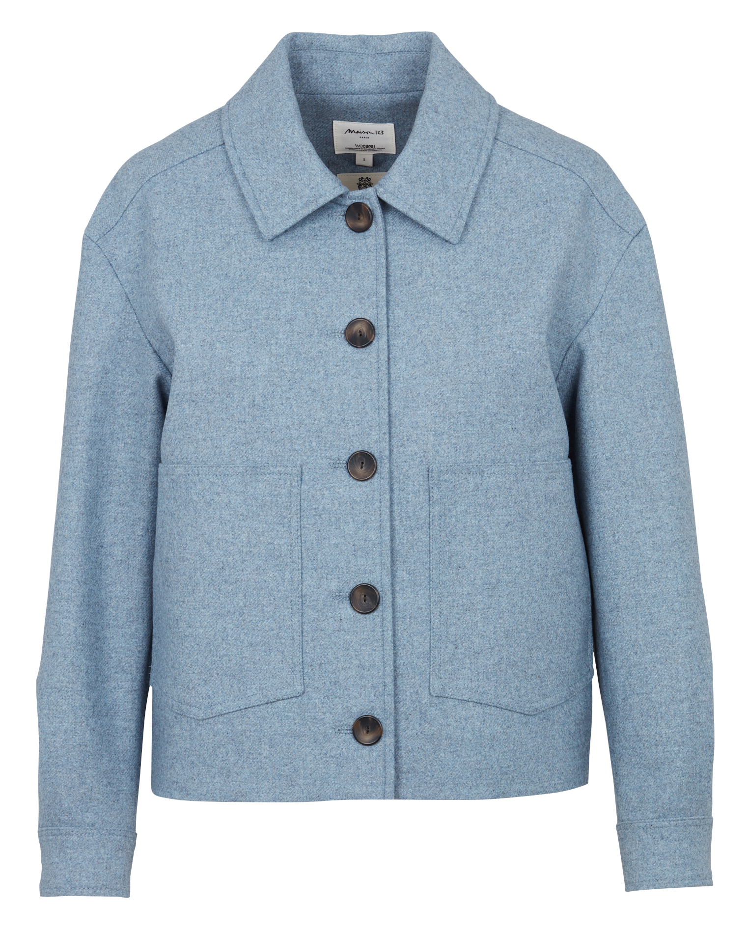 Korte knoopjas van gemengde wol MAISON 123 Blauw