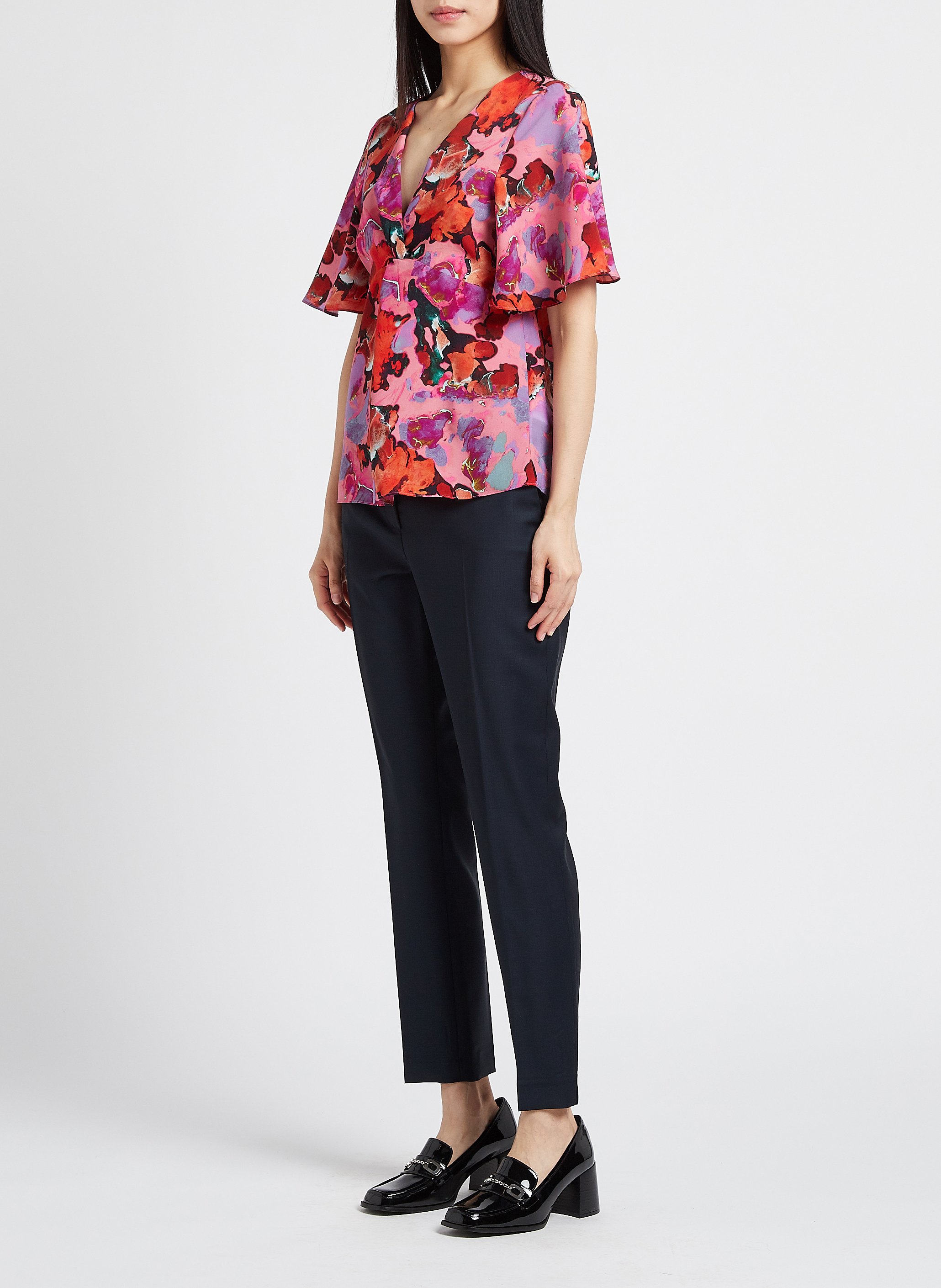 Top mit V-Ausschnitt und Print PAUL SMITH Rosa