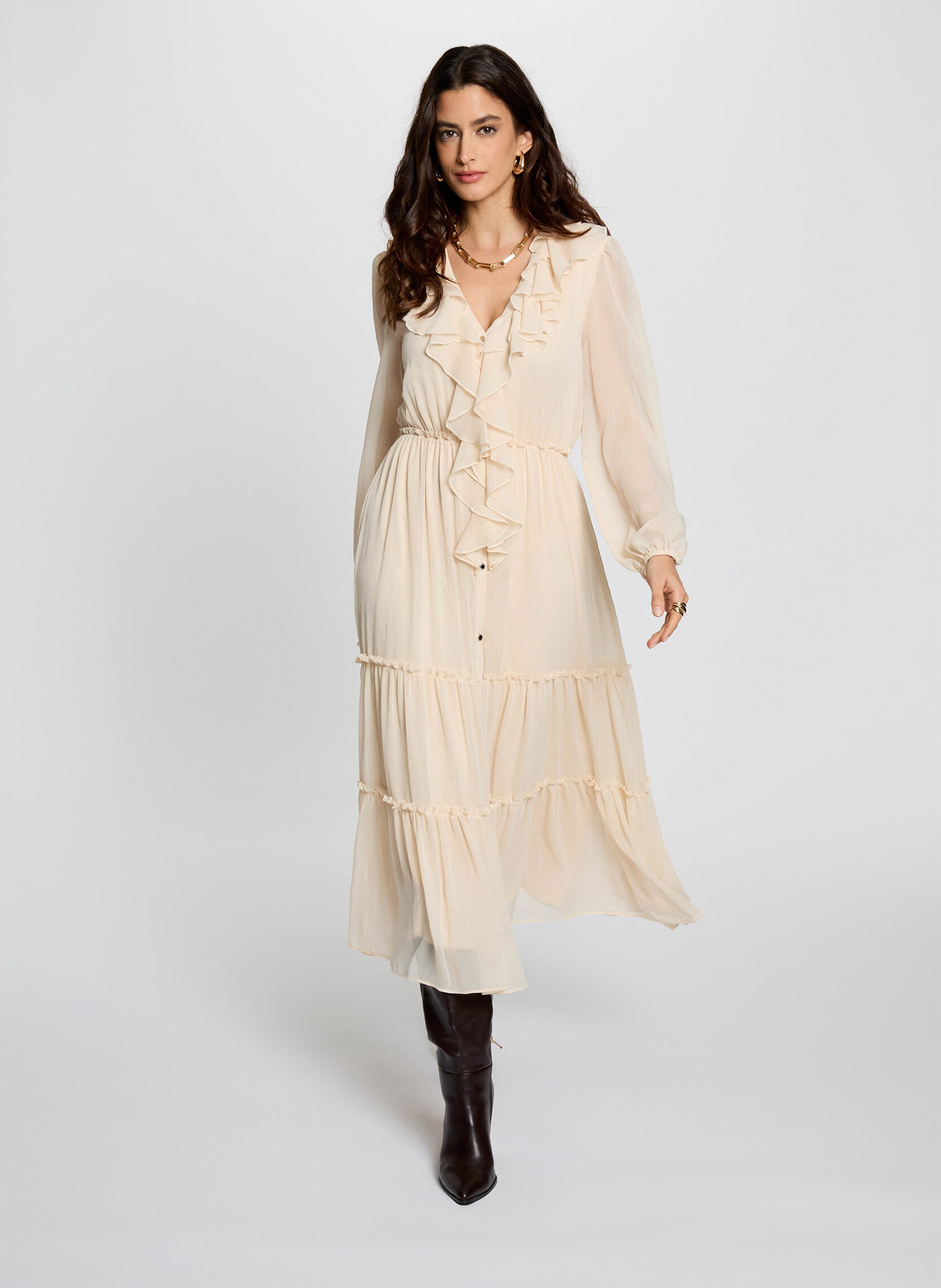 Robe longue ample à volants MORGAN