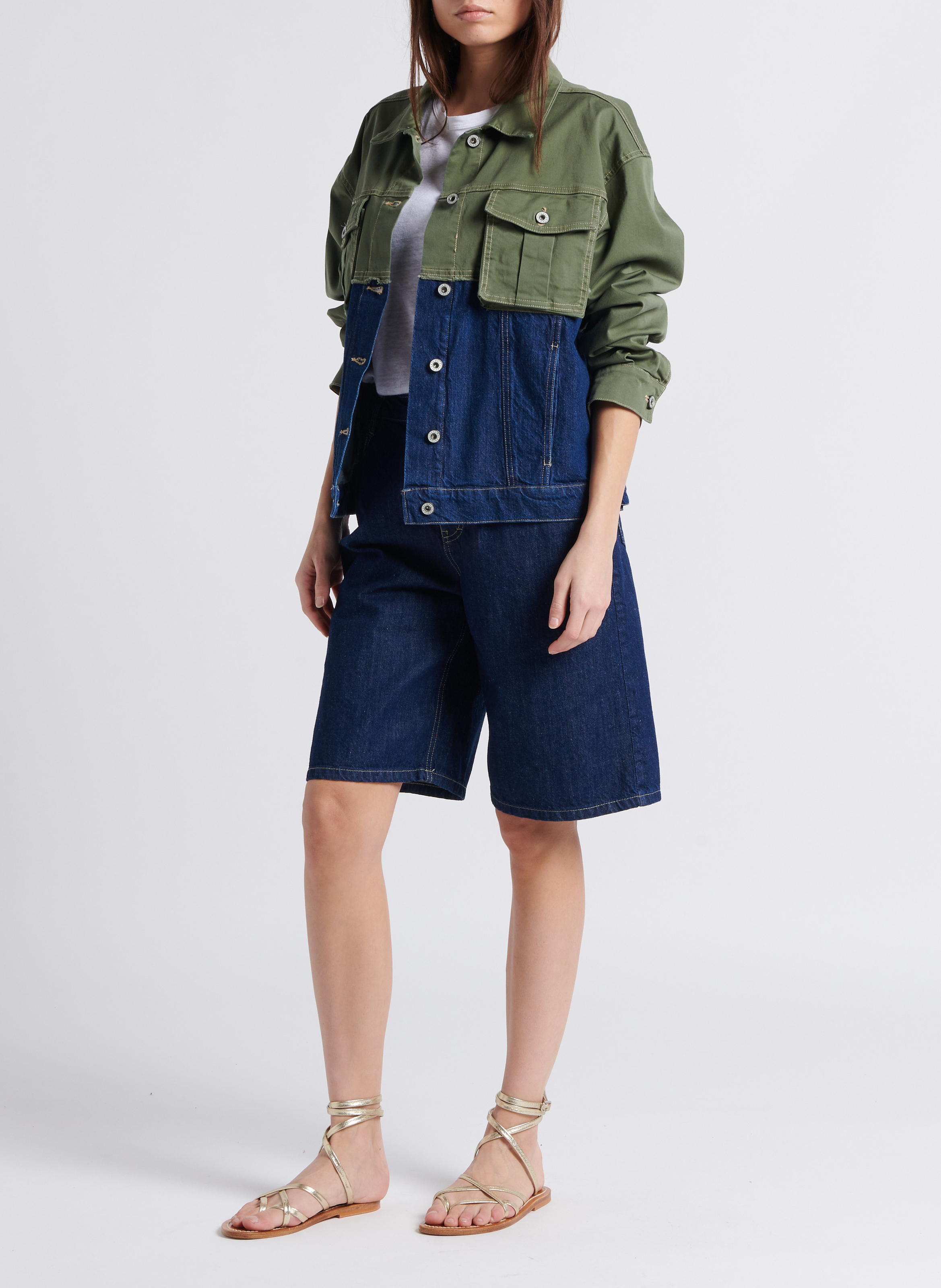 Veste droite col classique  PLEASE Vert