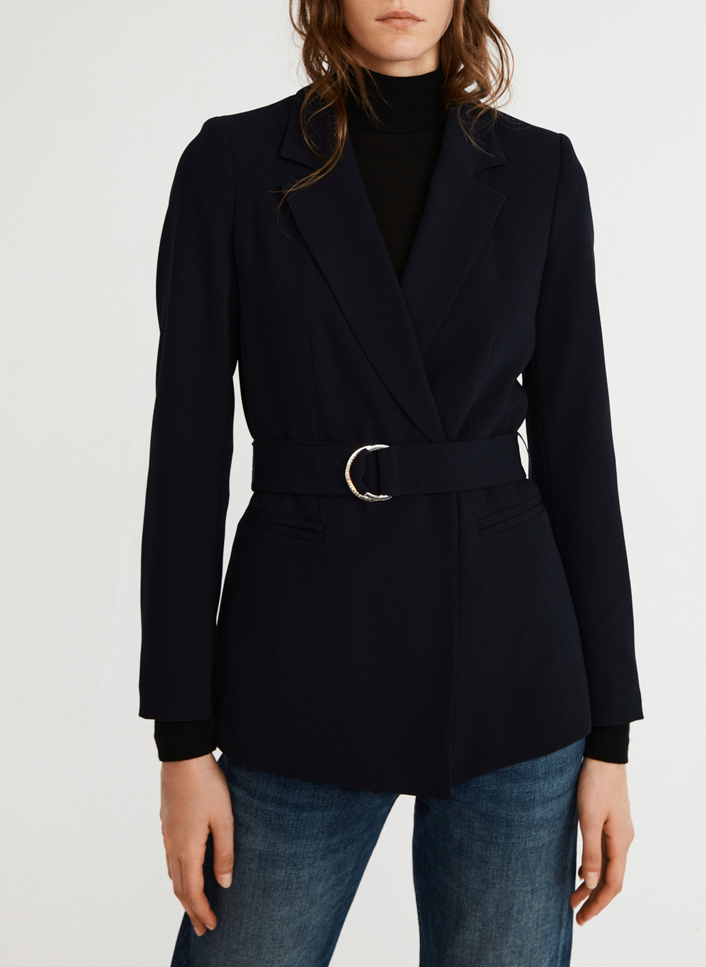 Blazer mit Gürtel und langen Ärmeln CLAUDIE PIERLOT Blau