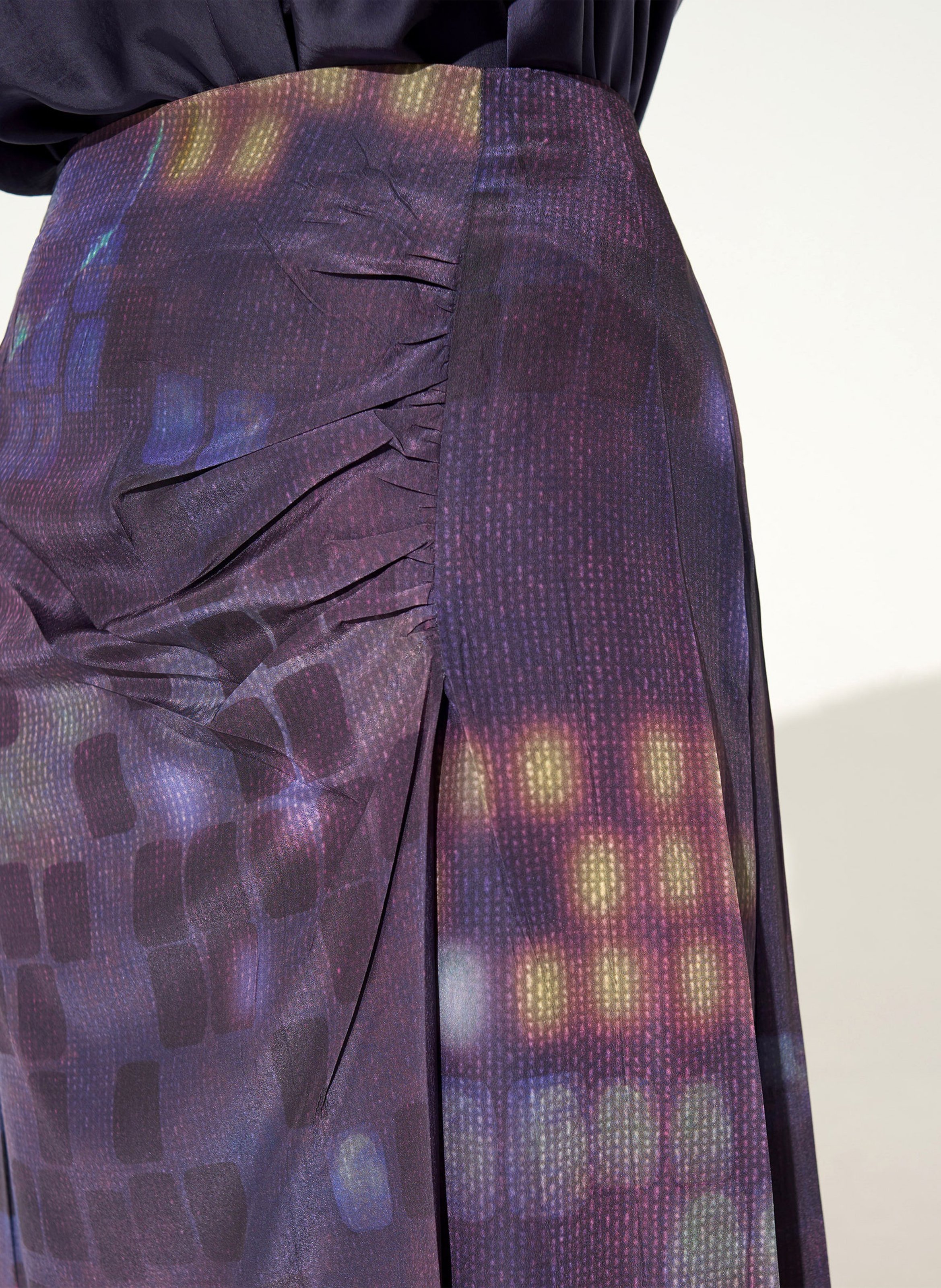 Jupe midi imprimée COTELAC Violet