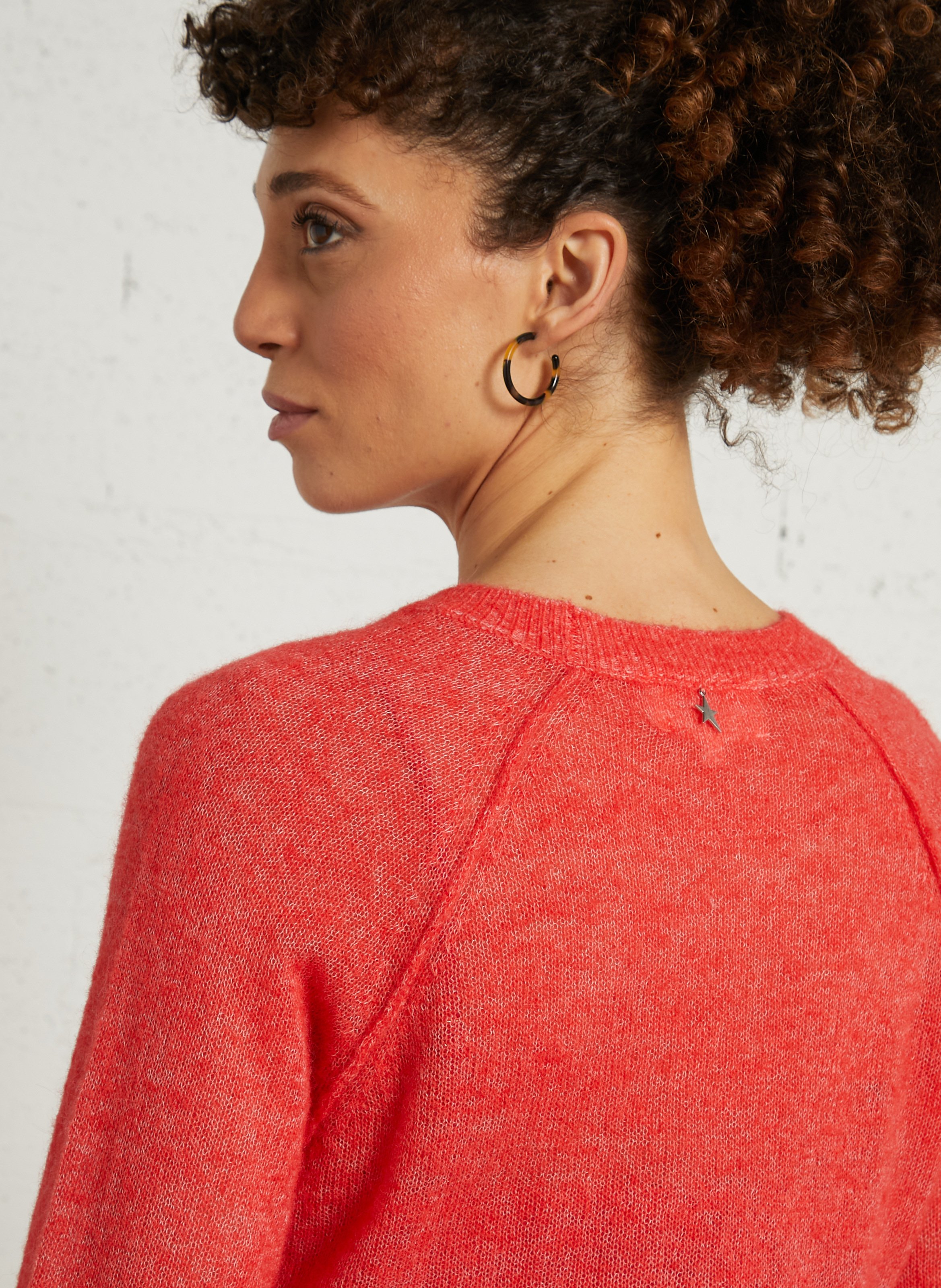 Round-neck wool-blend straight-cut sweater SUD EXPRESS Red