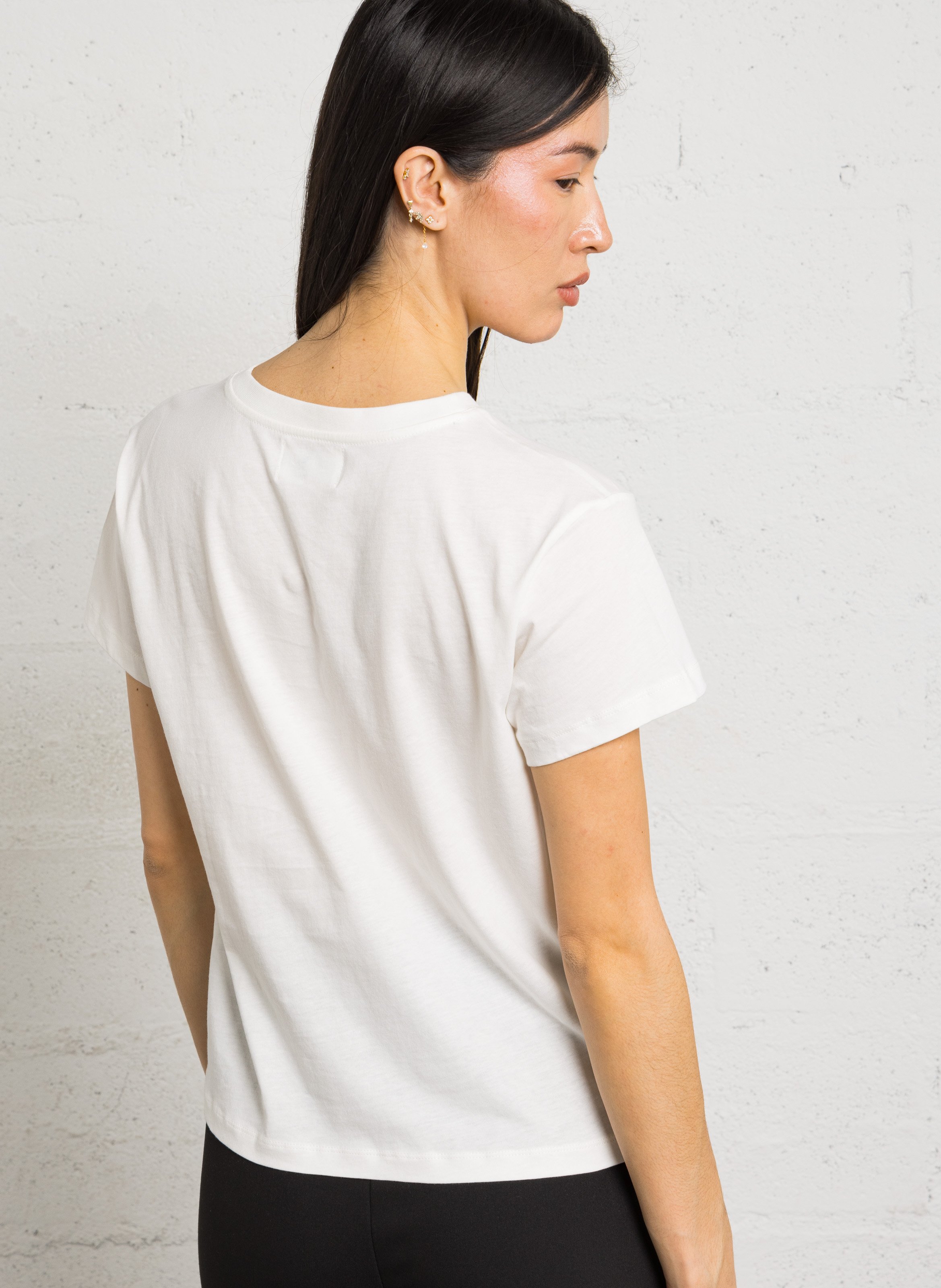 Gerade geschnittenes Rundhals-T-Shirt aus Baumwolle DES PETITS HAUTS Beige