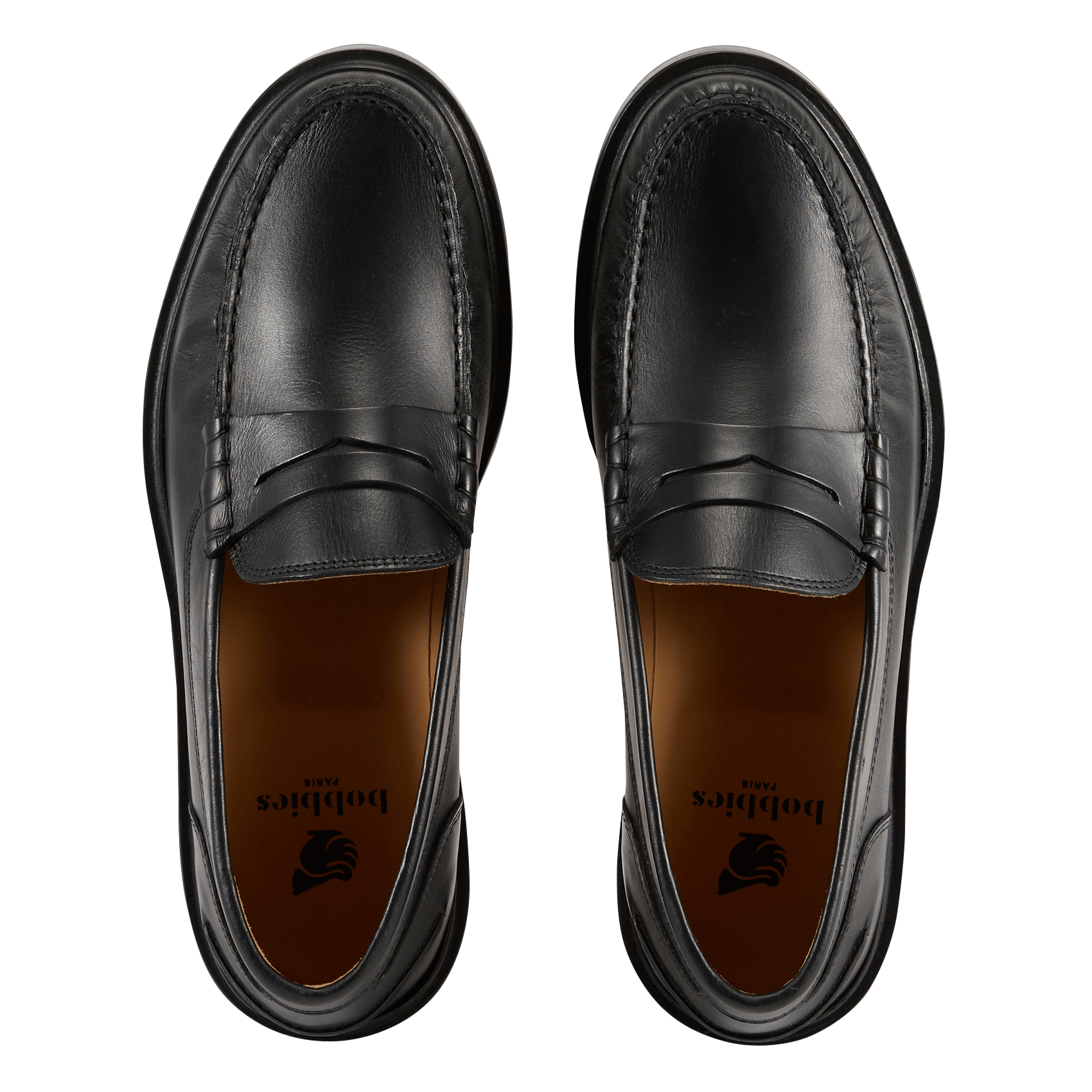 Gladde, leren loafers BOBBIES Zwart